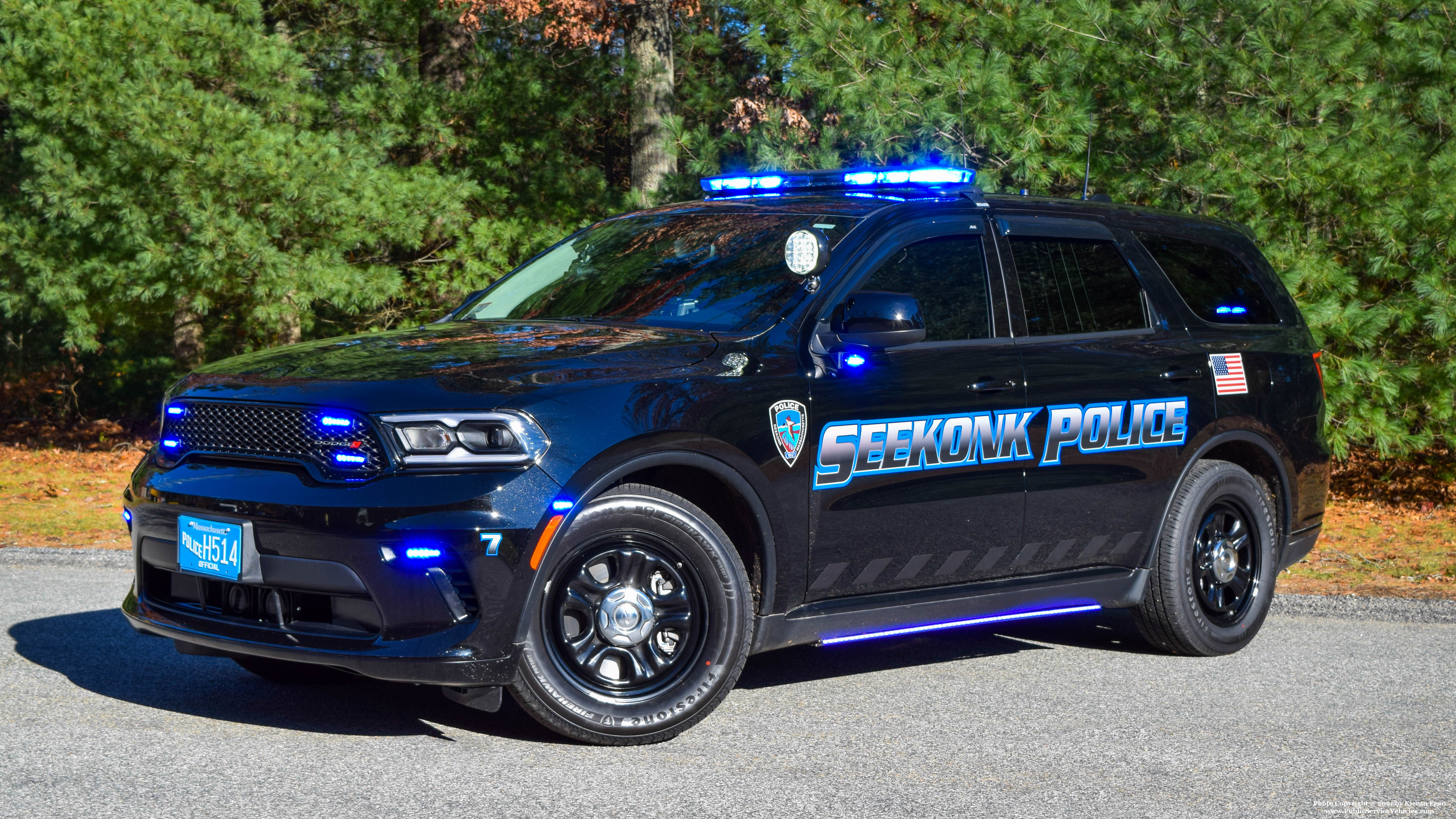 A photo  of Seekonk Police
            Car 7, a 2021 Dodge Durango             taken by Kieran Egan