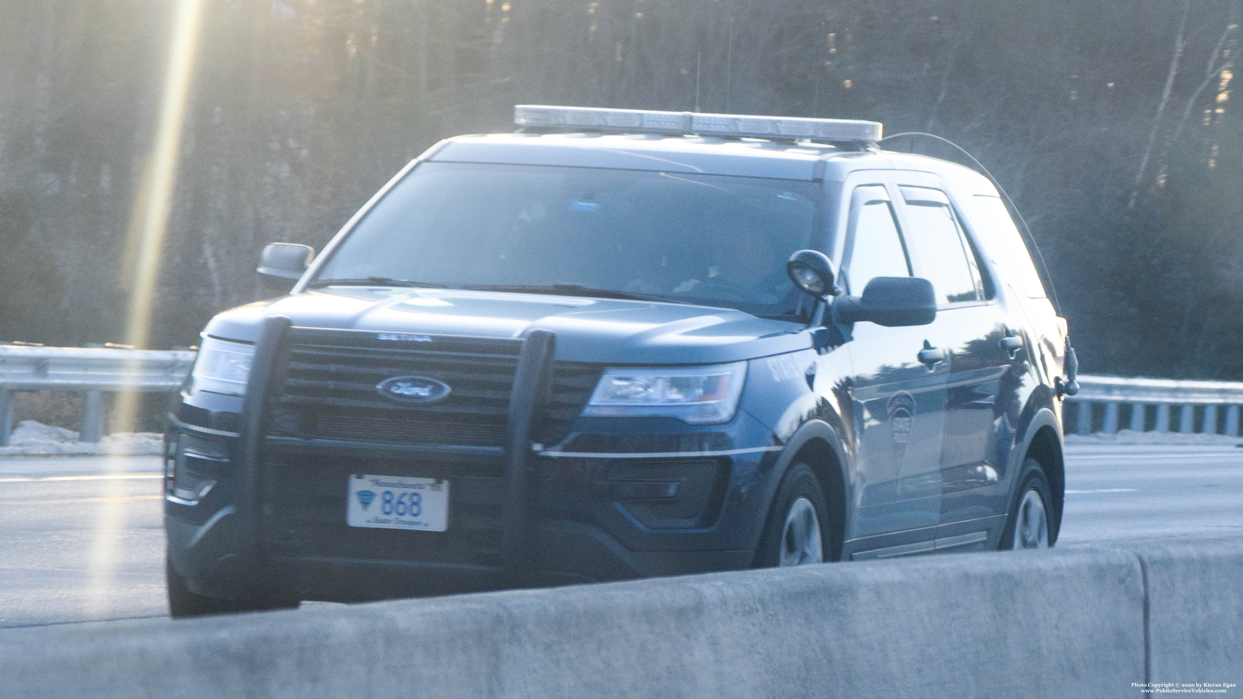 A photo  of Massachusetts State Police
            Cruiser 868, a 2016-2019 Ford Police Interceptor Utility             taken by Kieran Egan
