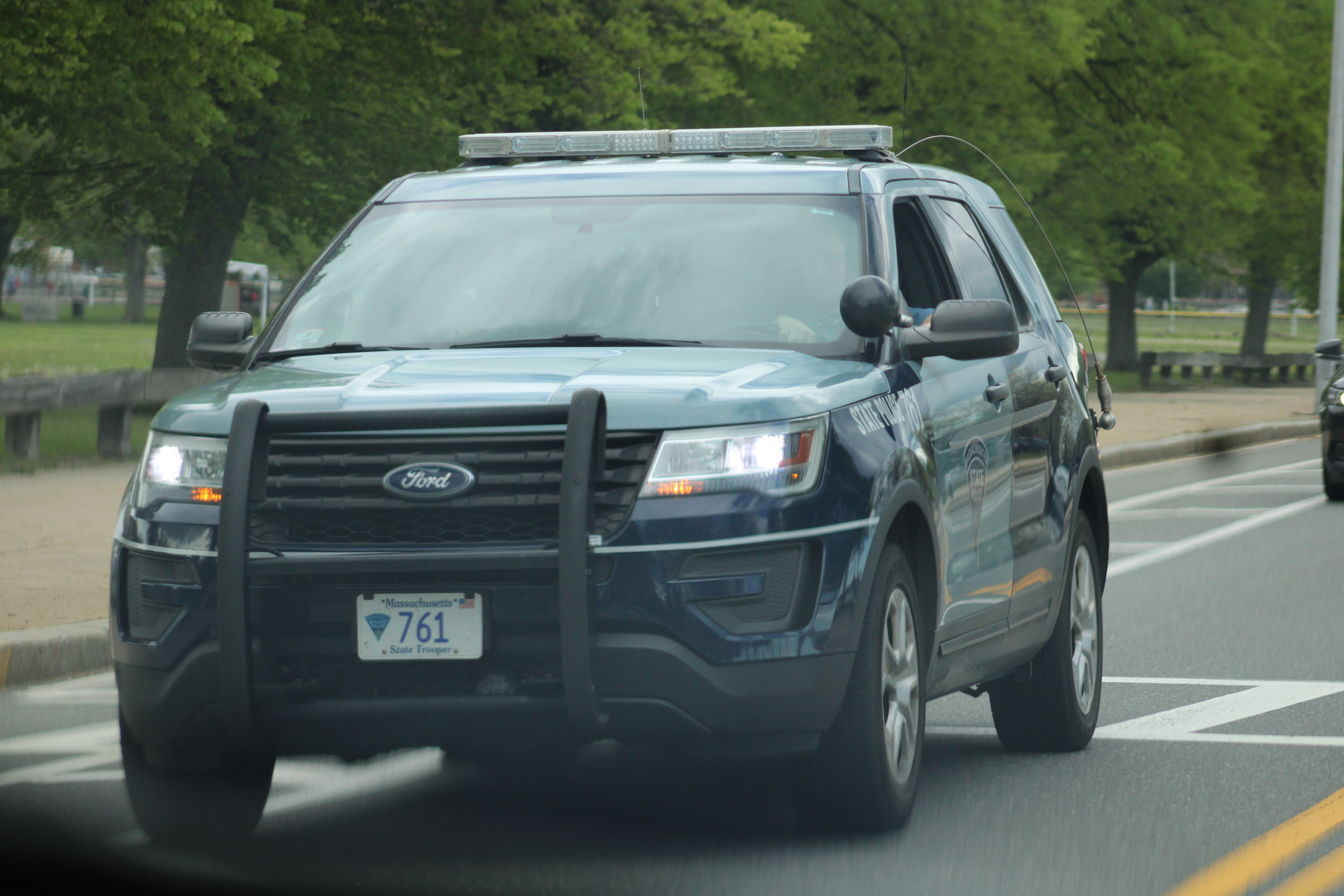 A photo  of Massachusetts State Police
            Cruiser 761, a 2017 Ford Police Interceptor Utility             taken by @riemergencyvehicles