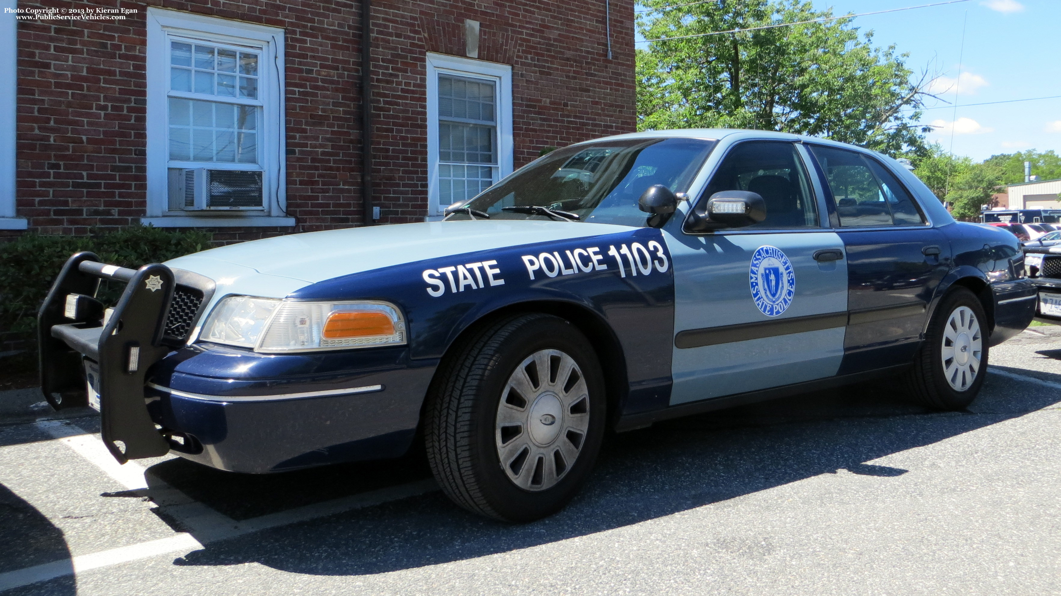 A photo  of Massachusetts State Police
            Cruiser 1103, a 2006-2008 Ford Crown Victoria Police Interceptor             taken by Kieran Egan