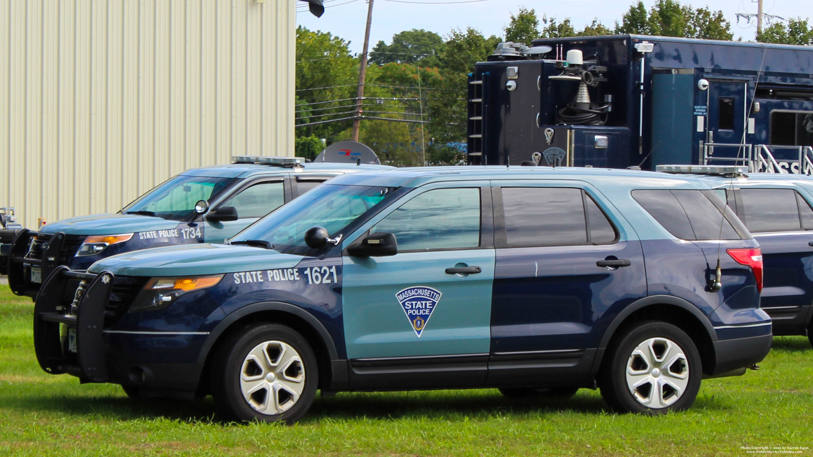A photo  of Massachusetts State Police
            Cruiser 1621, a 2013 Ford Police Interceptor Utility             taken by Kieran Egan