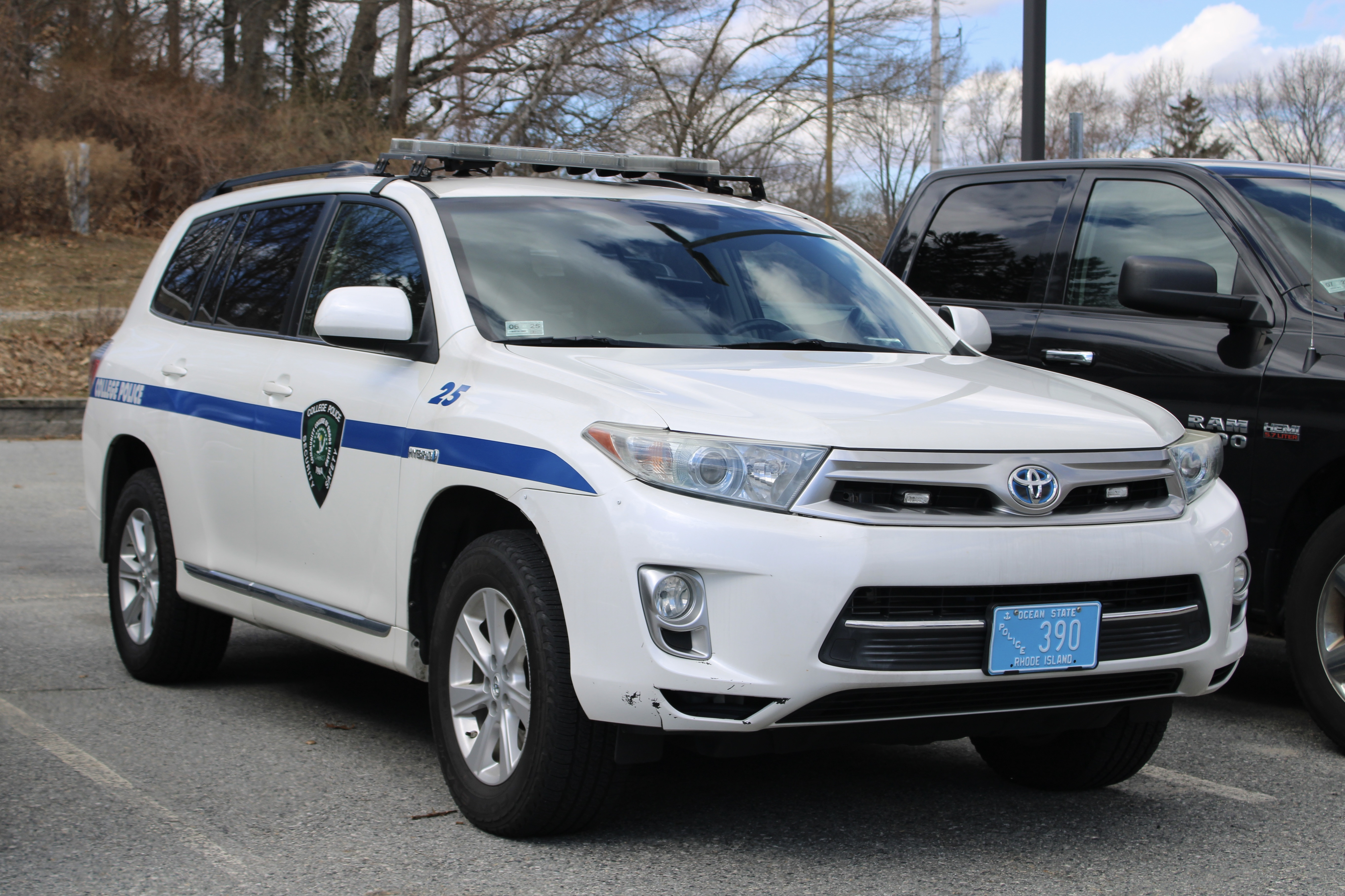 A photo  of Community College of Rhode Island Police
            Cruiser 25, a 2008-2013 Toyota Highlander Hybrid             taken by @riemergencyvehicles