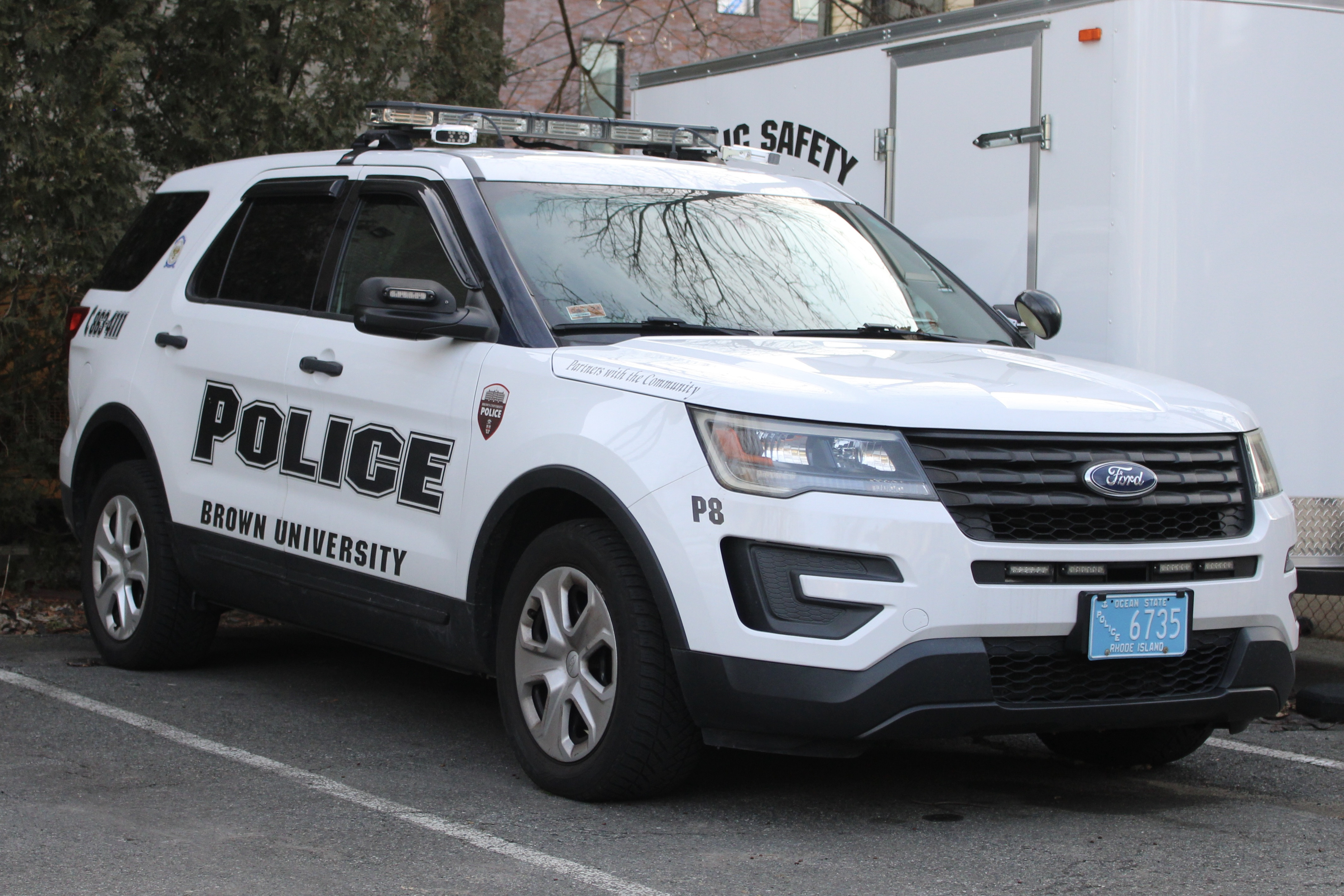 A photo  of Brown University Police
            Patrol 8, a 2016 Ford Police Interceptor Utility             taken by @riemergencyvehicles