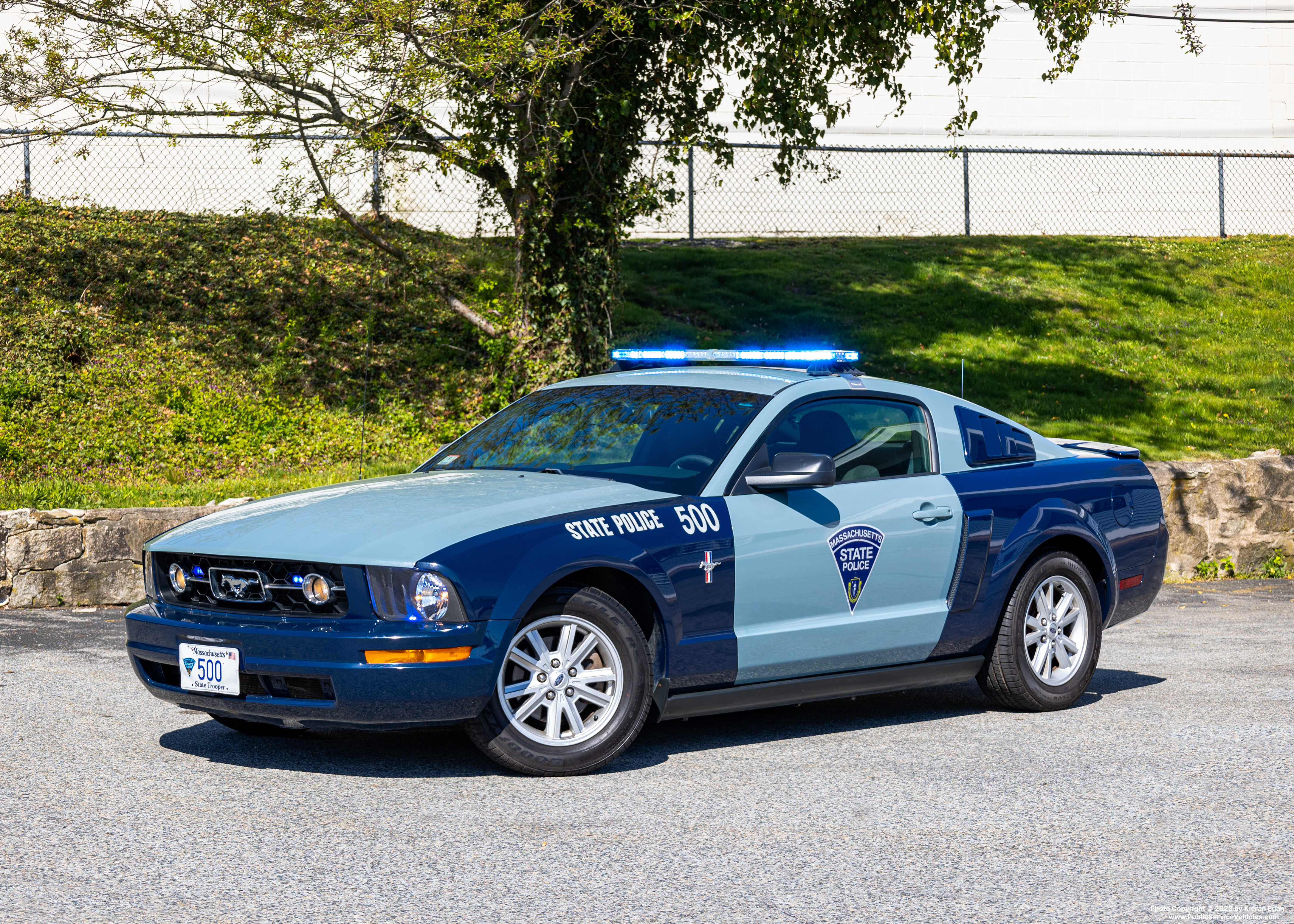 A photo  of Massachusetts State Police
            Cruiser 500, a 2006 Ford Mustang             taken by Kieran Egan