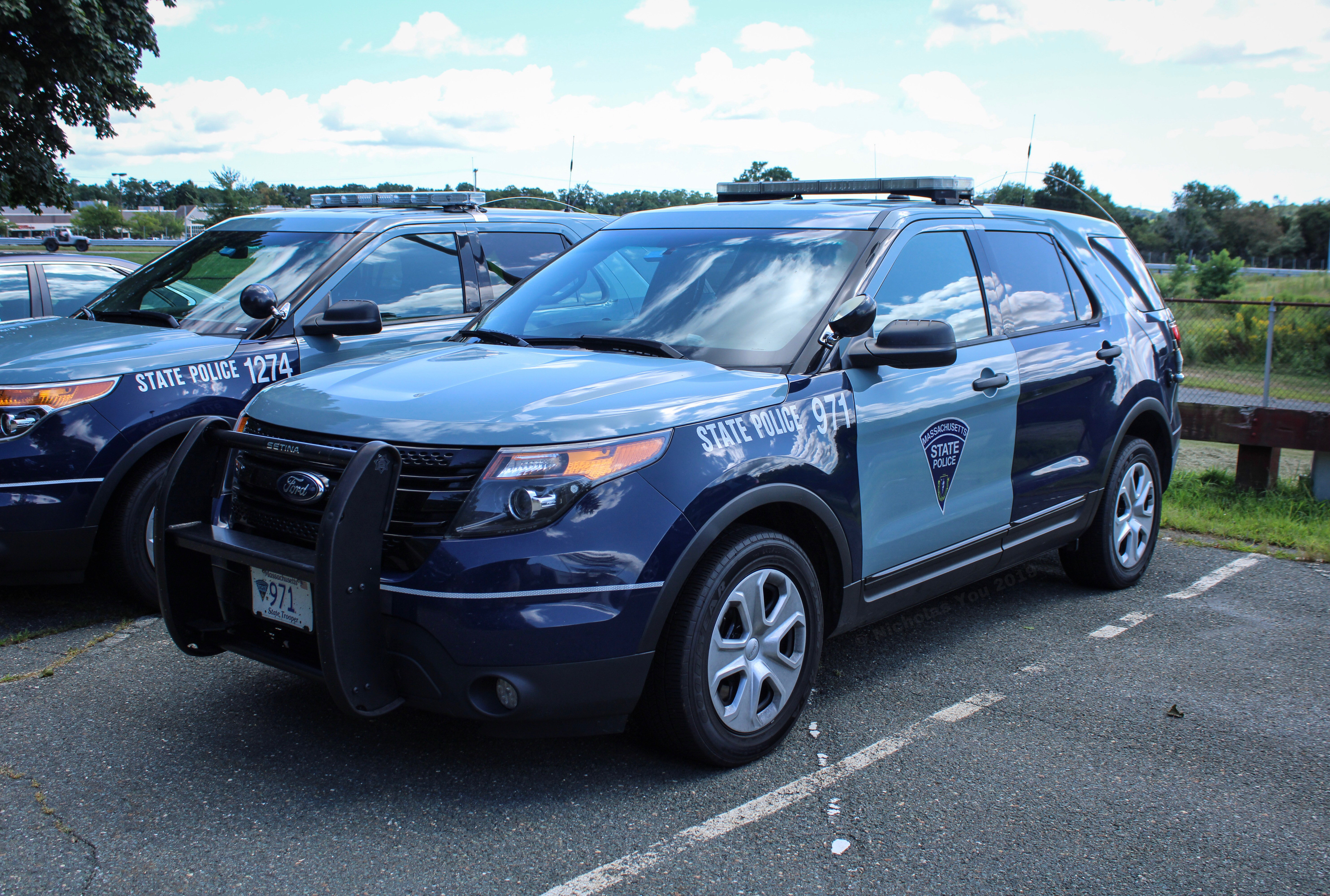 A photo  of Massachusetts State Police
            Cruiser 971, a 2014 Ford Police Interceptor Utility             taken by Nicholas You