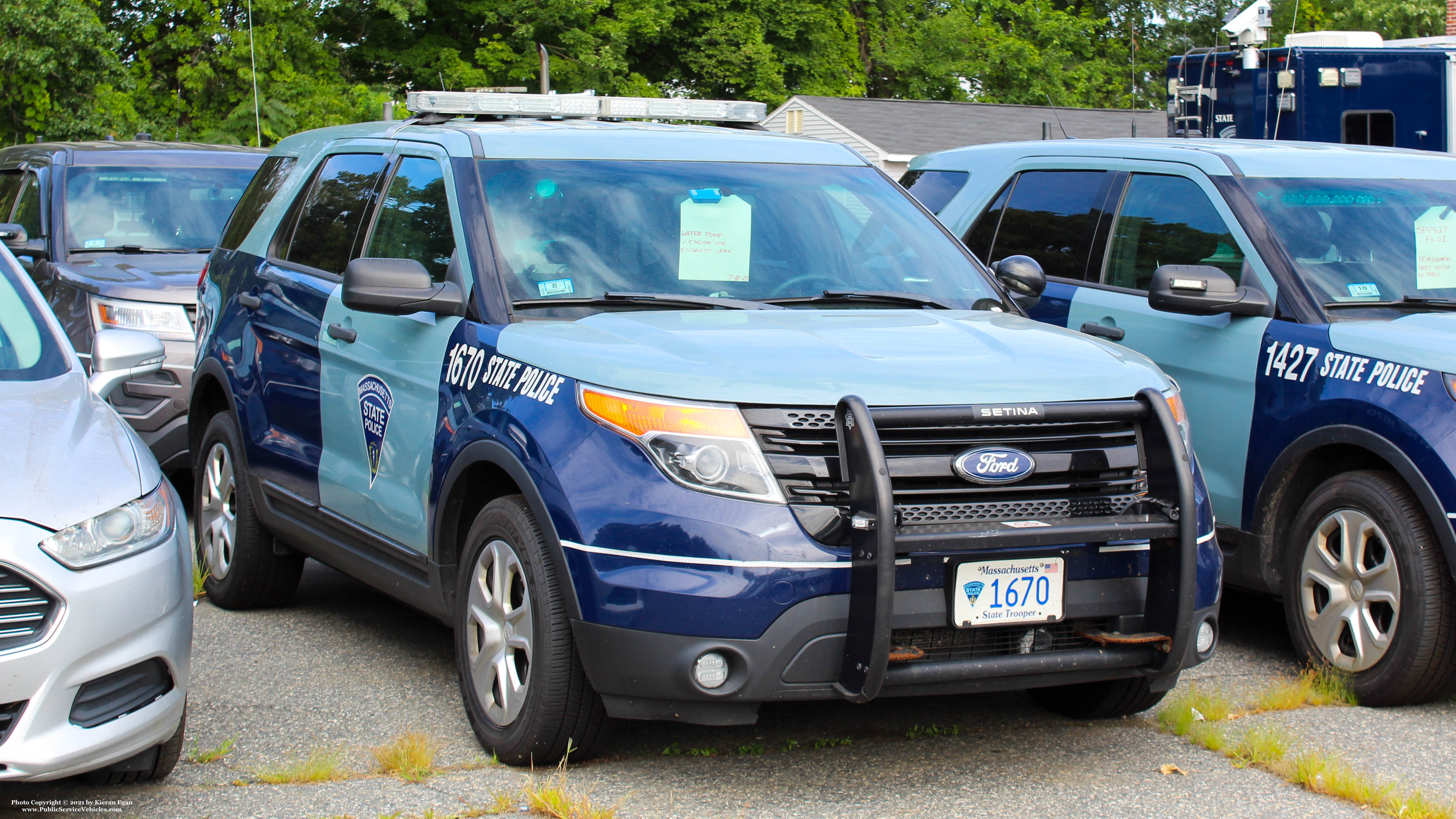 A photo  of Massachusetts State Police
            Cruiser 1670, a 2015 Ford Police Interceptor Utility             taken by Kieran Egan
