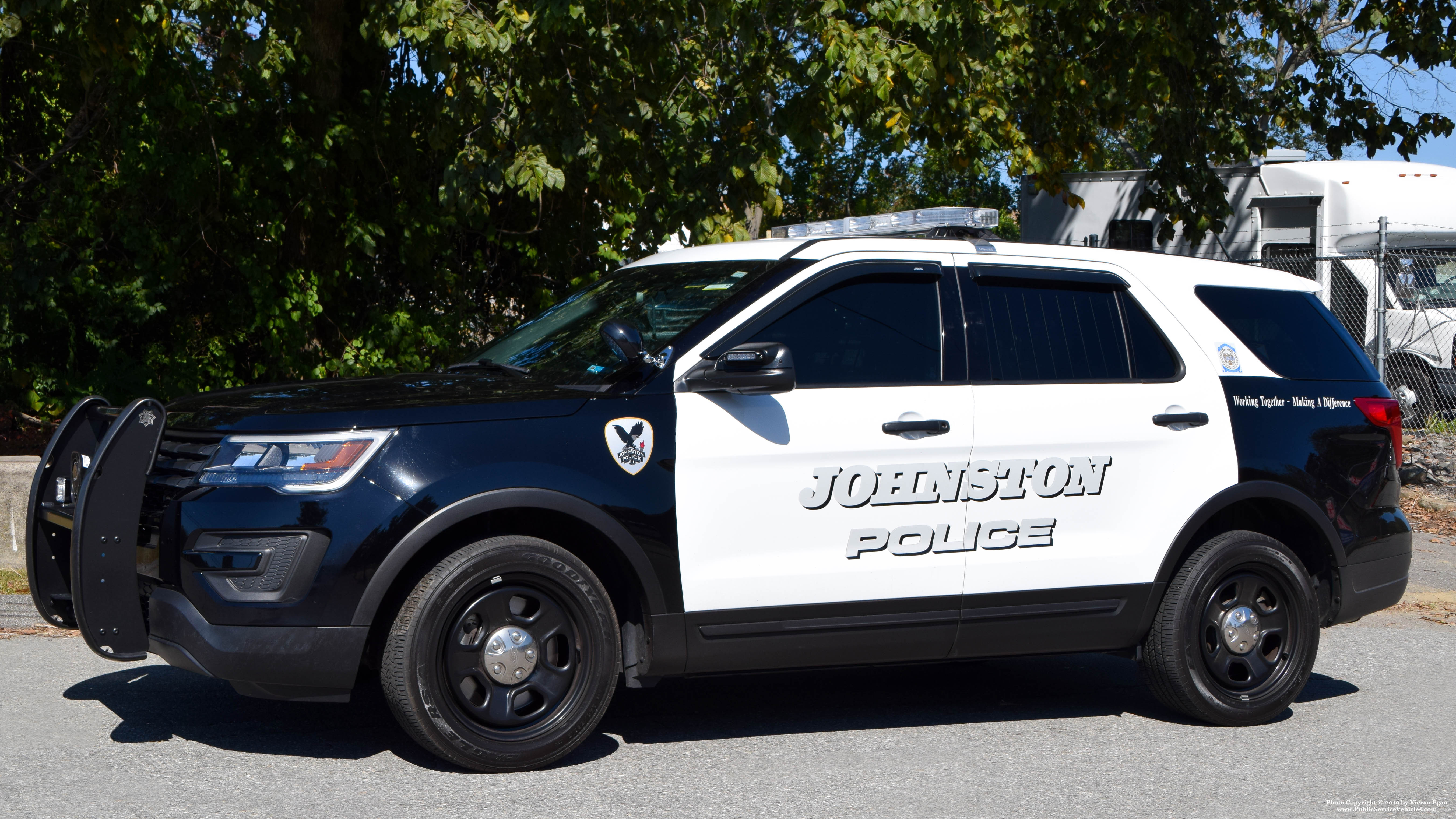 A photo  of Johnston Police
            Cruiser 335, a 2019 Ford Police Interceptor Utility             taken by Kieran Egan
