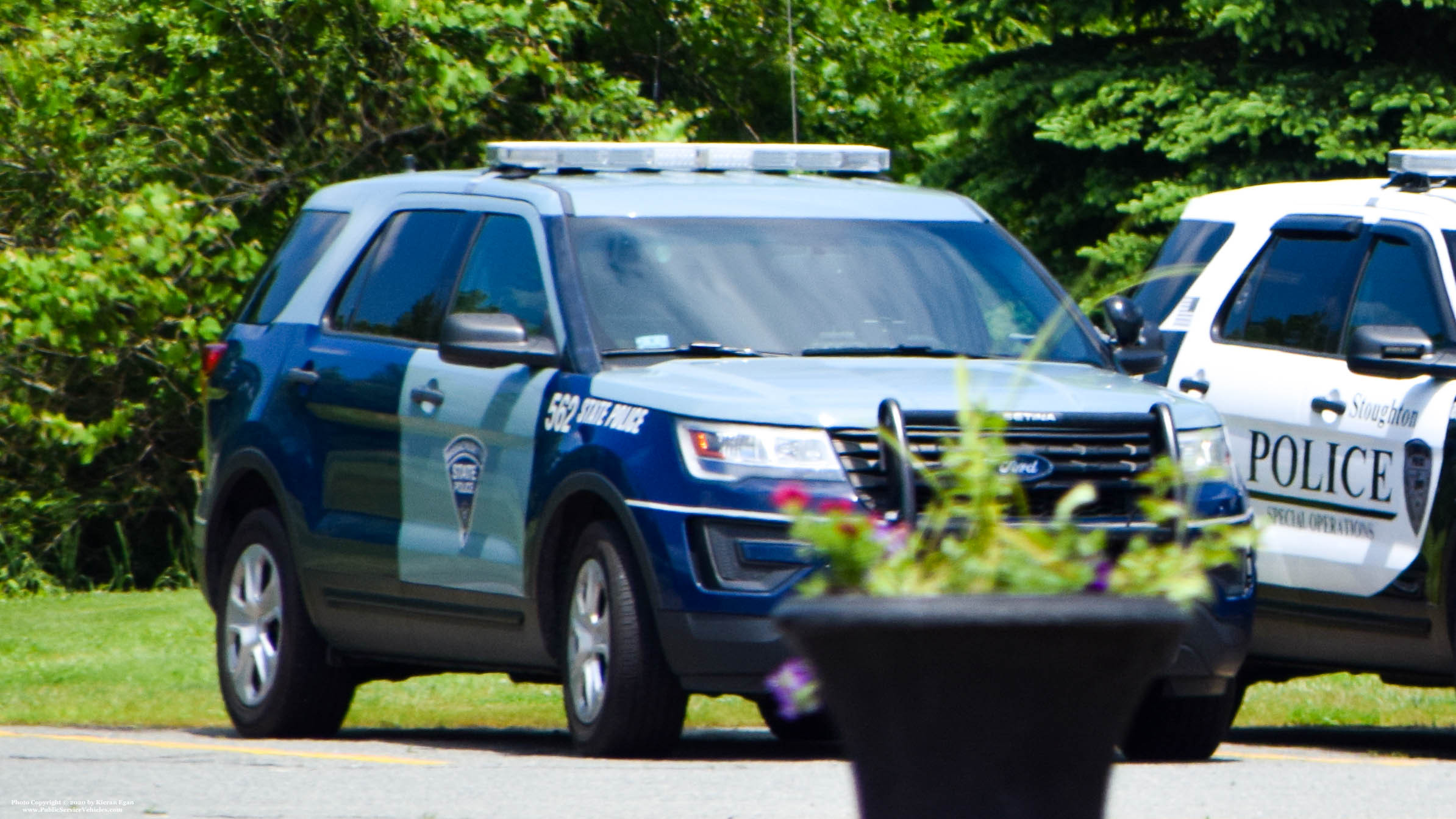 A photo  of Massachusetts State Police
            Cruiser 562, a 2016 Ford Police Interceptor Utility             taken by Kieran Egan