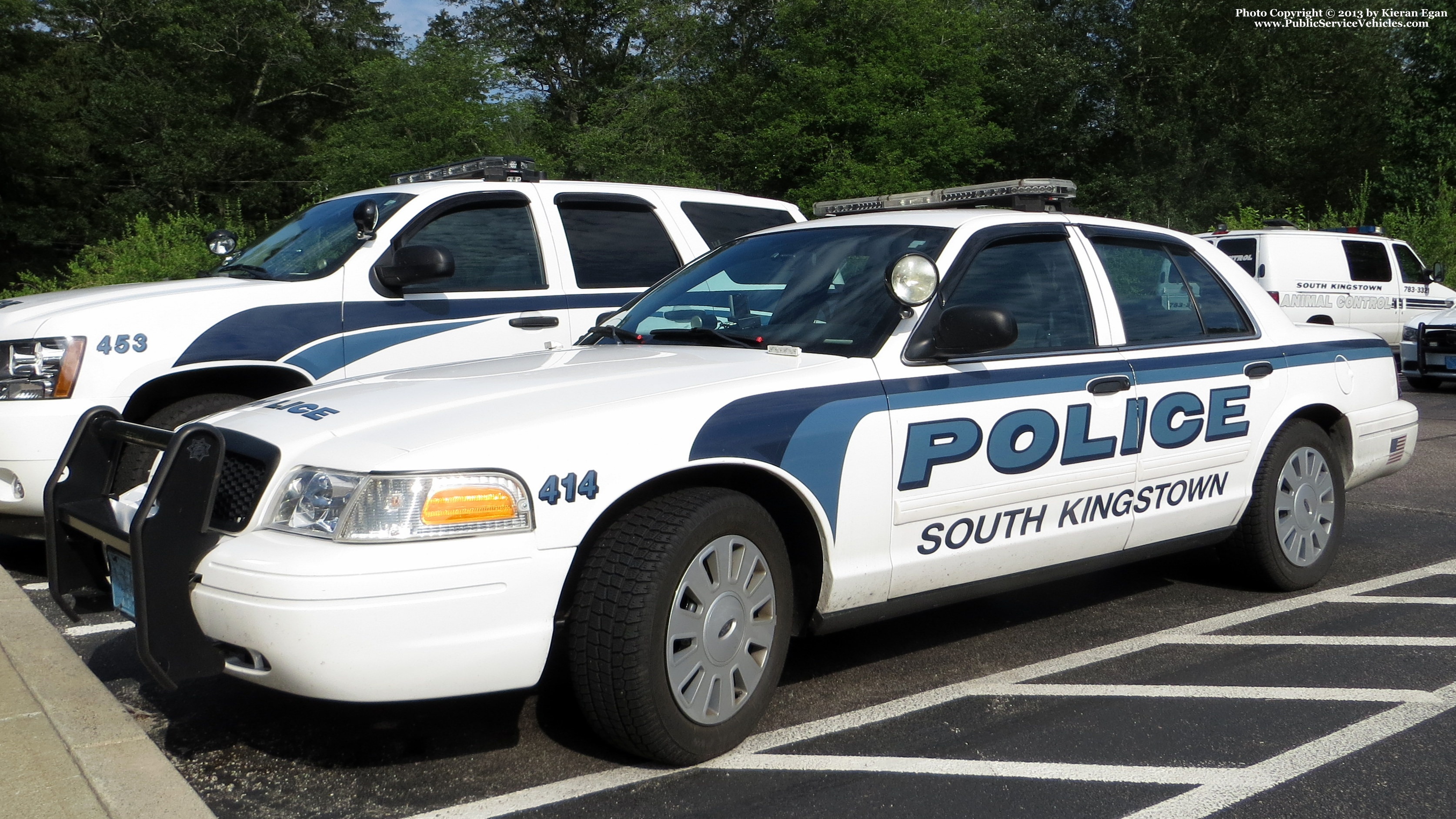 A photo  of South Kingstown Police
            Cruiser 414, a 2009-2011 Ford Crown Victoria Police Interceptor             taken by Kieran Egan