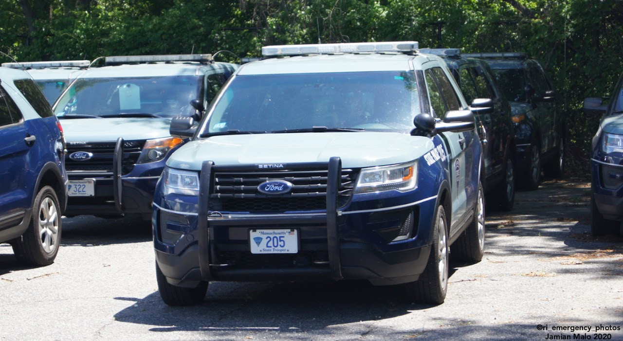 A photo  of Massachusetts State Police
            Cruiser 205, a 2016-2019 Ford Police Interceptor Utility             taken by Jamian Malo