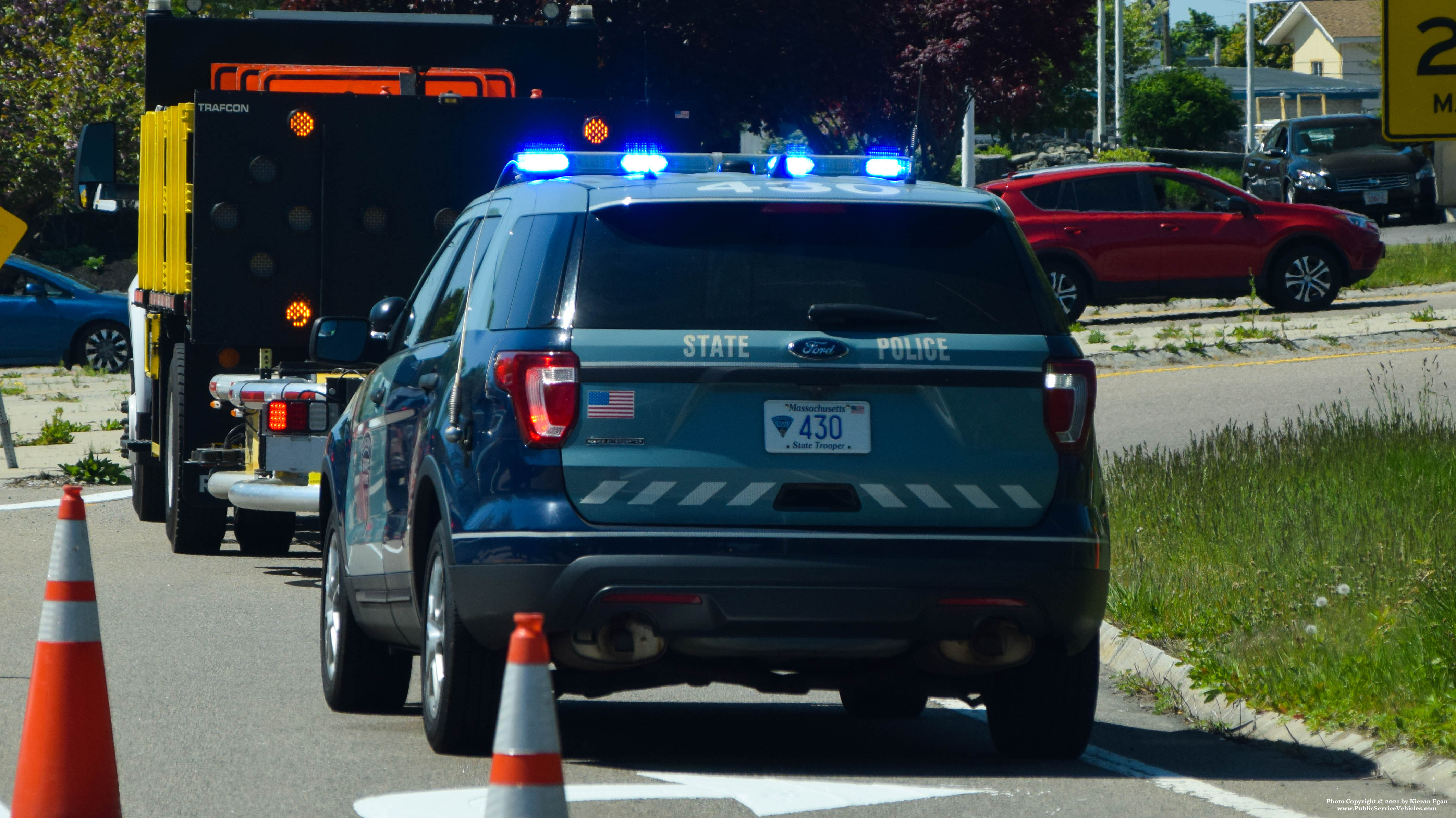 A photo  of Massachusetts State Police
            Cruiser 430, a 2017 Ford Police Interceptor Utility             taken by Kieran Egan