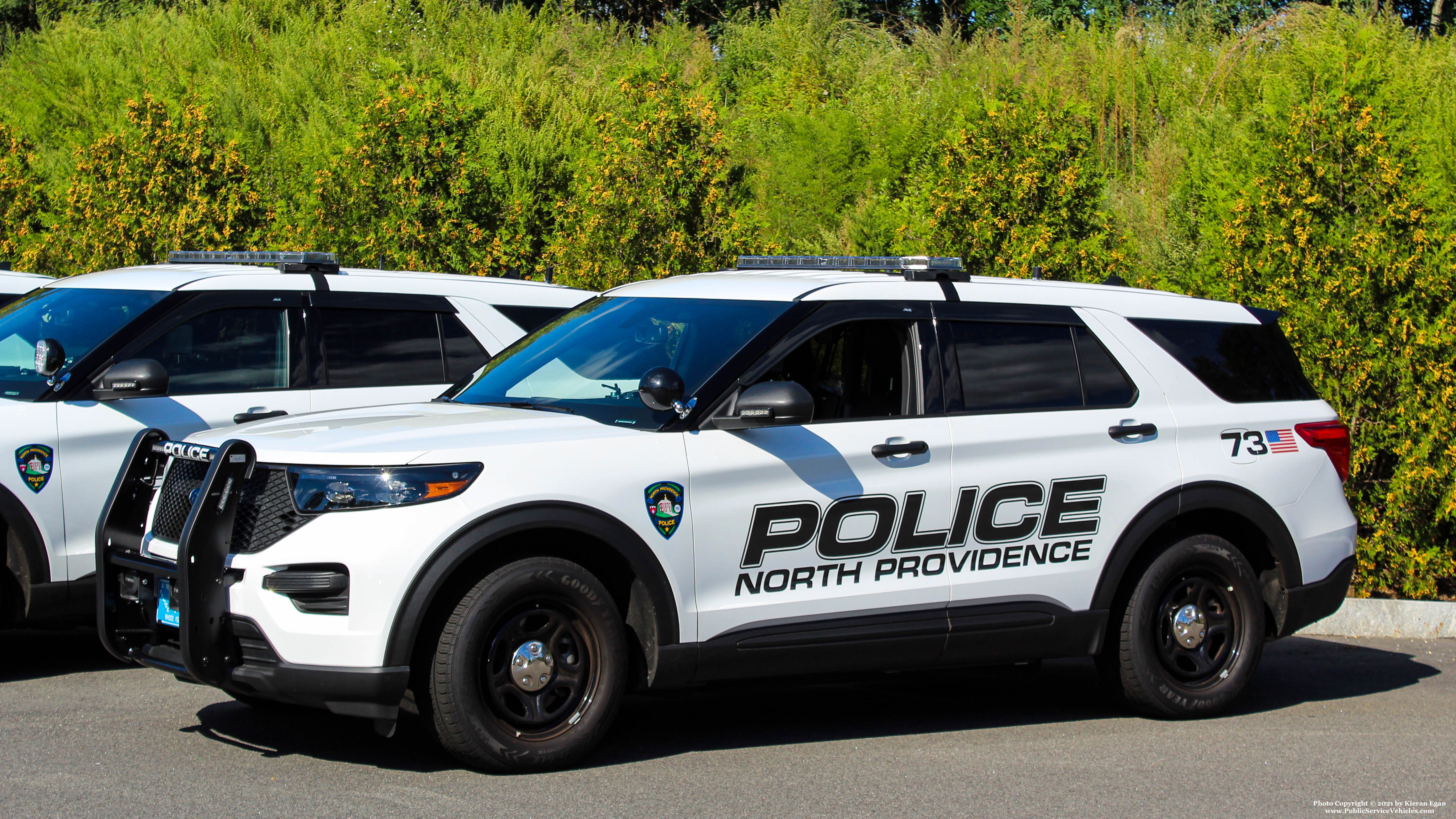A photo  of North Providence Police
            Cruiser 73, a 2021 Ford Police Interceptor Utility             taken by Kieran Egan