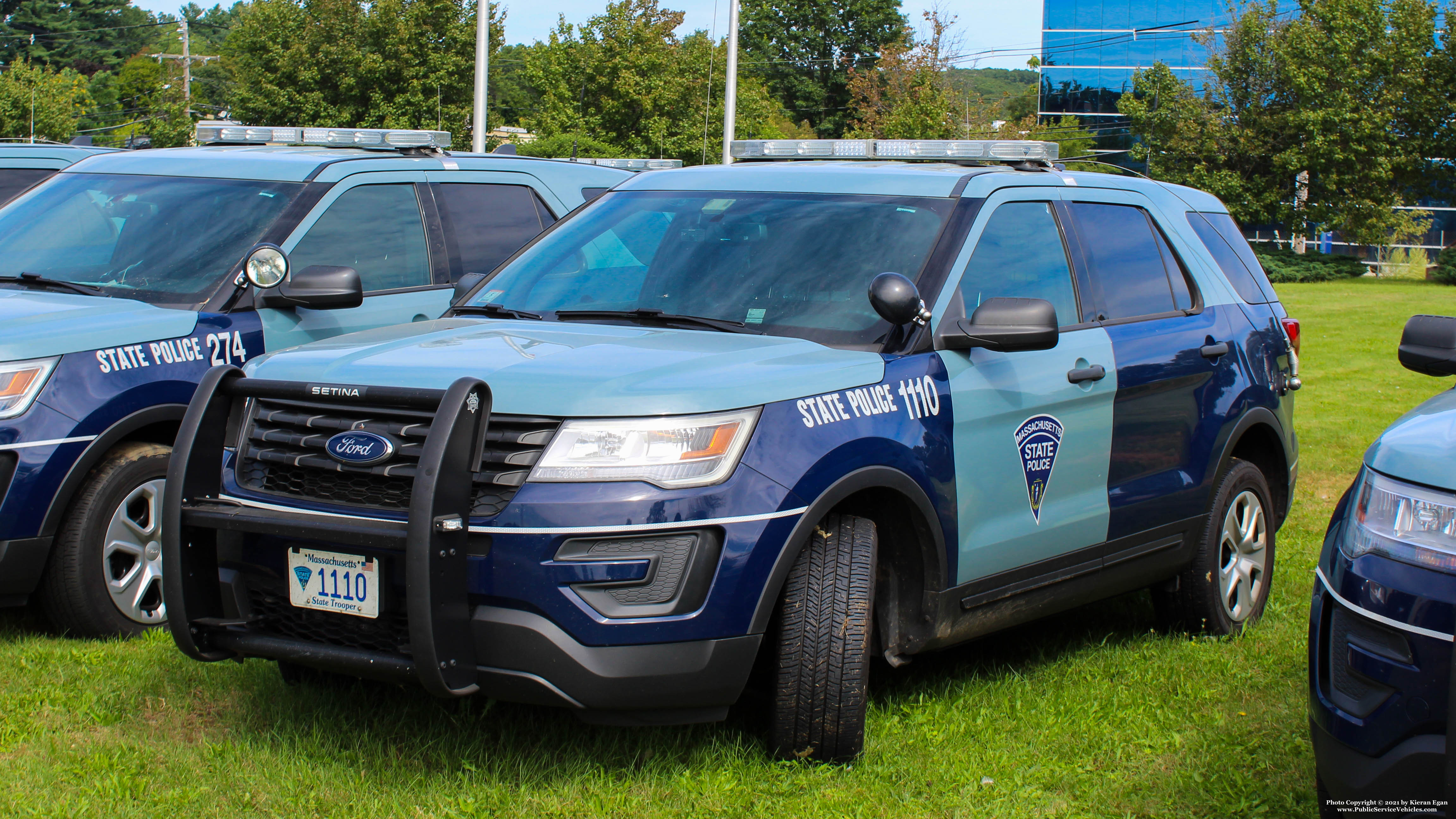 A photo  of Massachusetts State Police
            Cruiser 1110, a 2018 Ford Police Interceptor Utility             taken by Kieran Egan