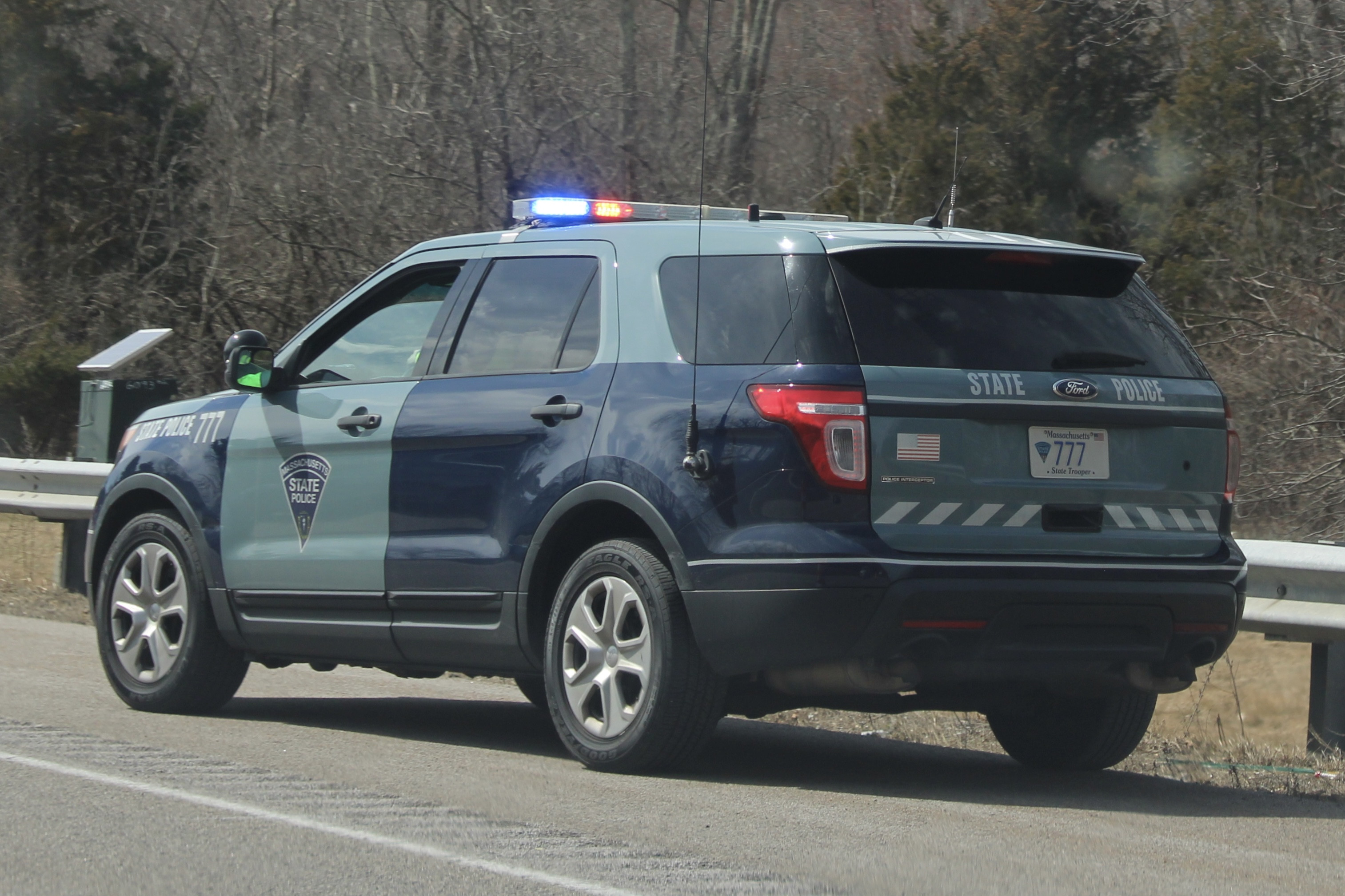 A photo  of Massachusetts State Police
            Cruiser 777, a 2015 Ford Police Interceptor Utility             taken by @riemergencyvehicles