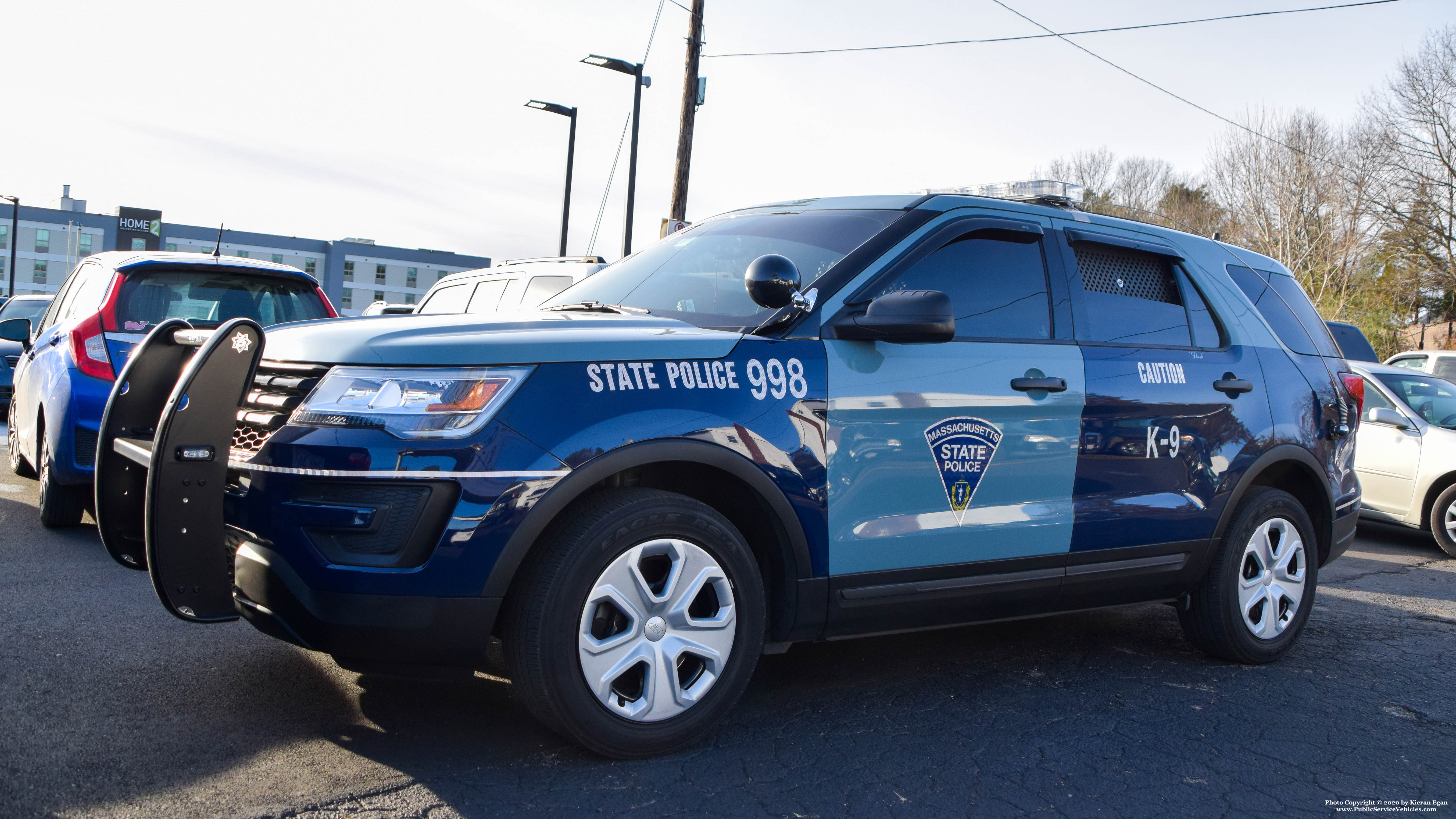 A photo  of Massachusetts State Police
            Cruiser 998, a 2016-2019 Ford Police Interceptor Utility             taken by Kieran Egan