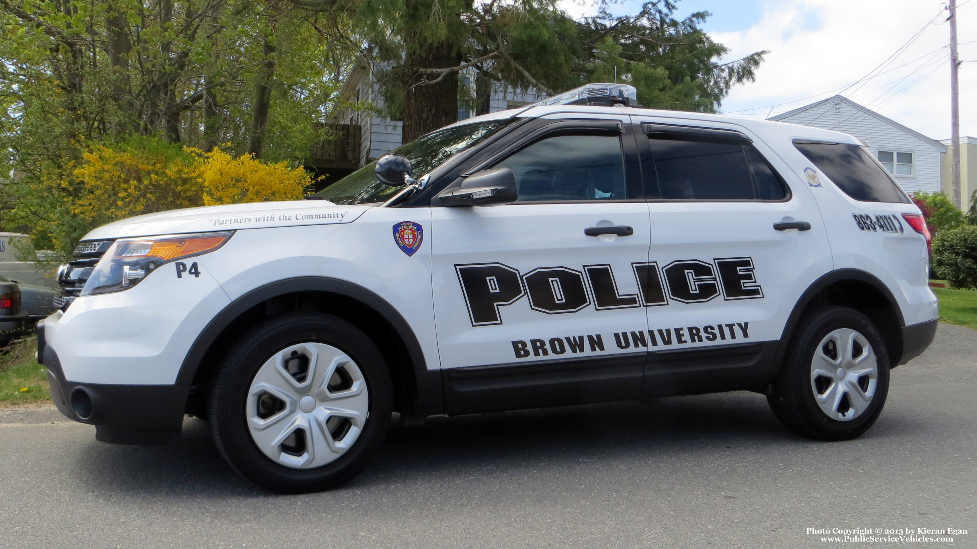 A photo  of Brown University Police
            Patrol 4, a 2013 Ford Police Interceptor Utility             taken by Kieran Egan