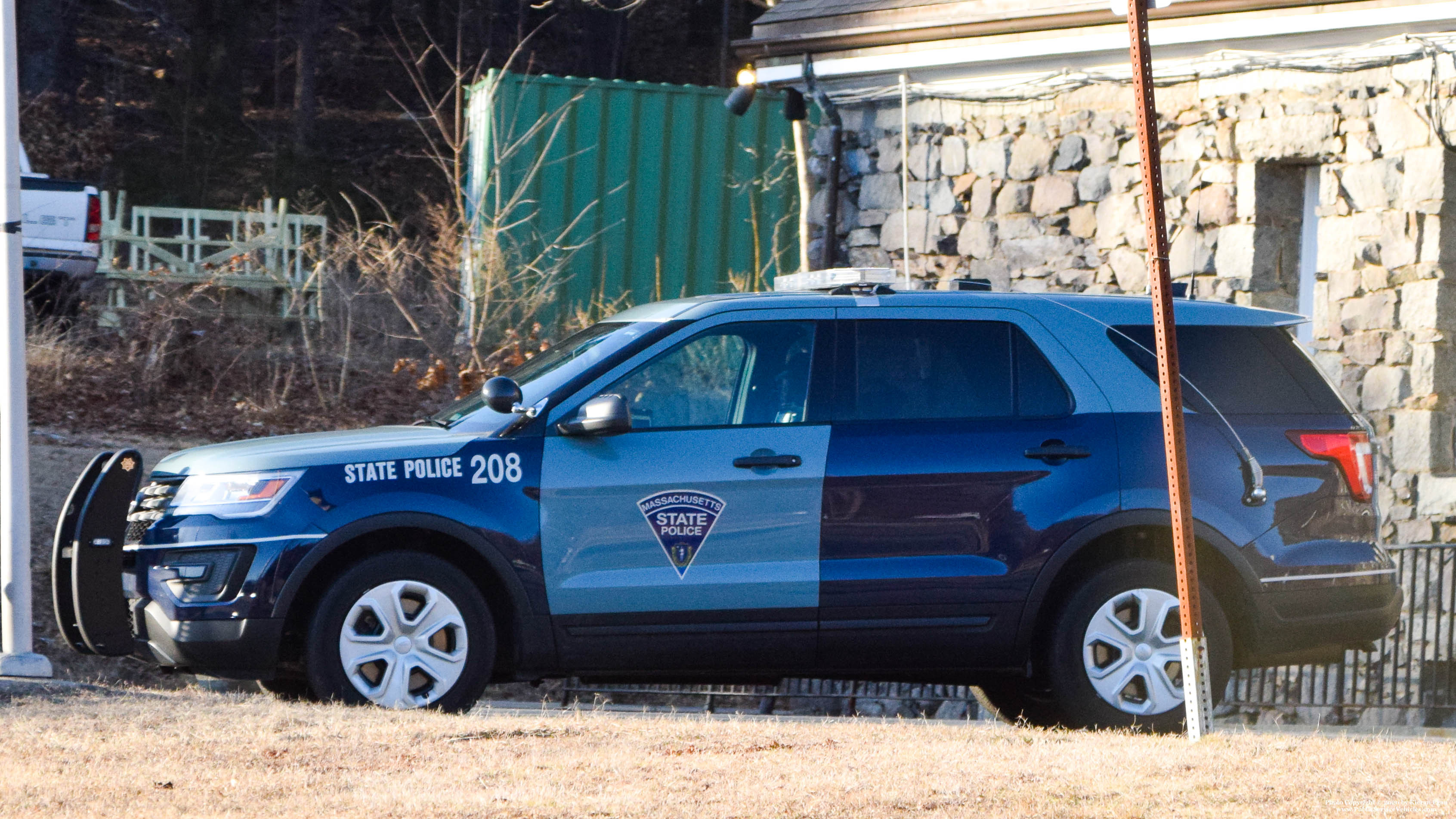 A photo  of Massachusetts State Police
            Cruiser 208, a 2016-2019 Ford Police Interceptor Utility             taken by Kieran Egan