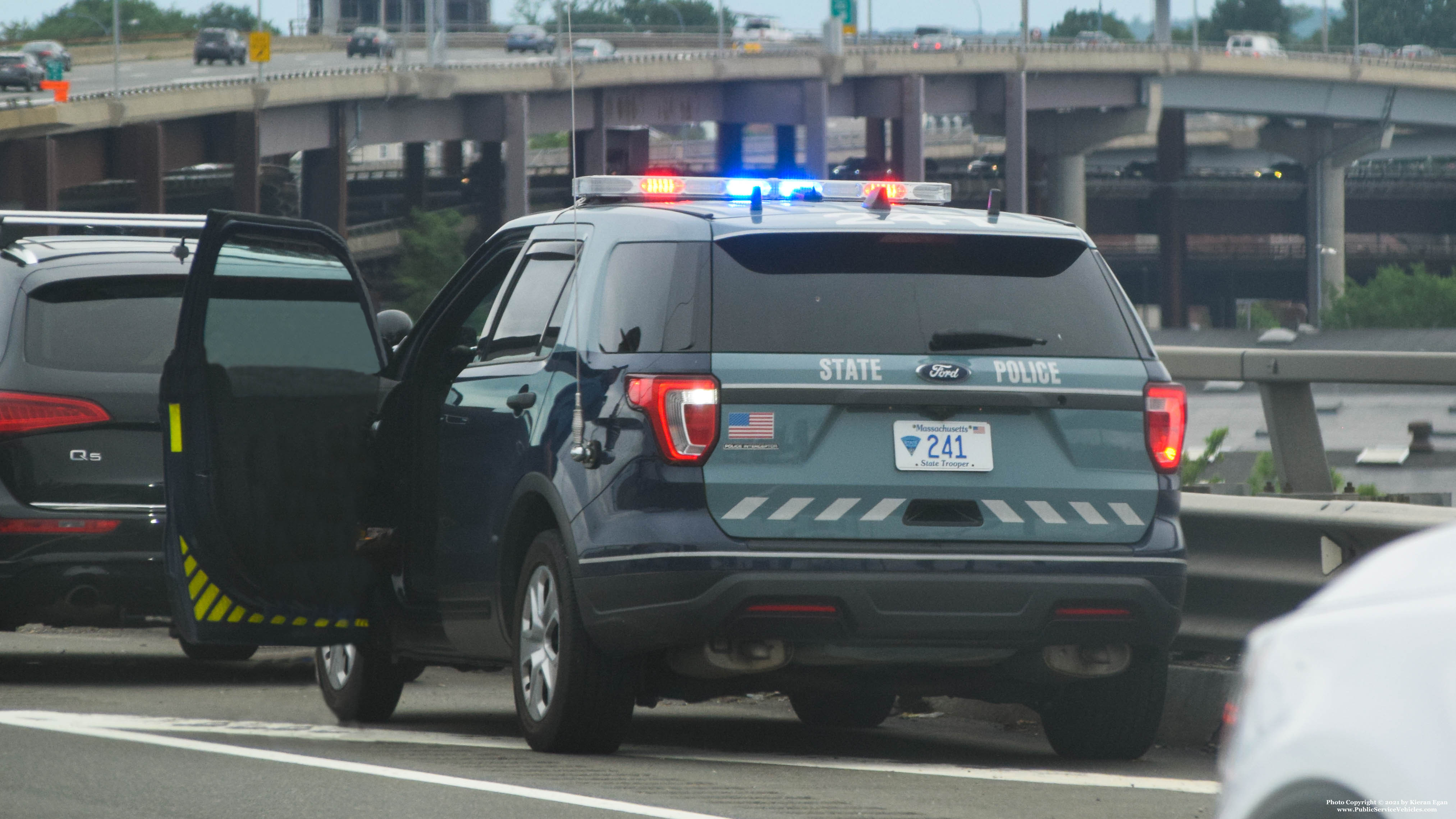 A photo  of Massachusetts State Police
            Cruiser 241, a 2019 Ford Police Interceptor Utility             taken by Kieran Egan