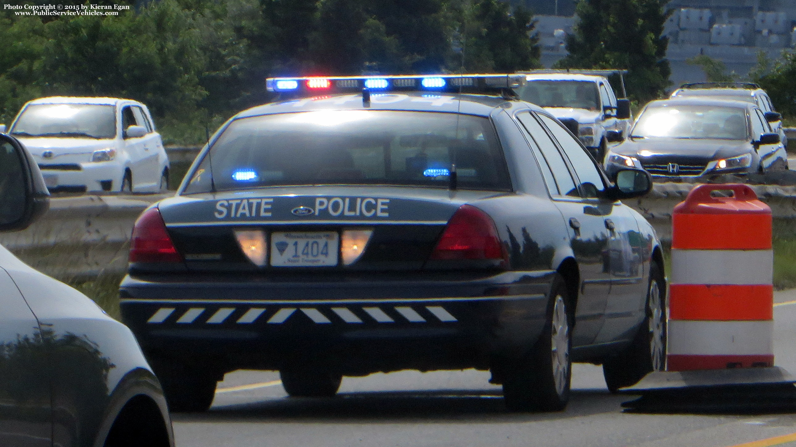 A photo  of Massachusetts State Police
            Cruiser 1404, a 2006-2008 Ford Crown Victoria Police Interceptor             taken by Kieran Egan