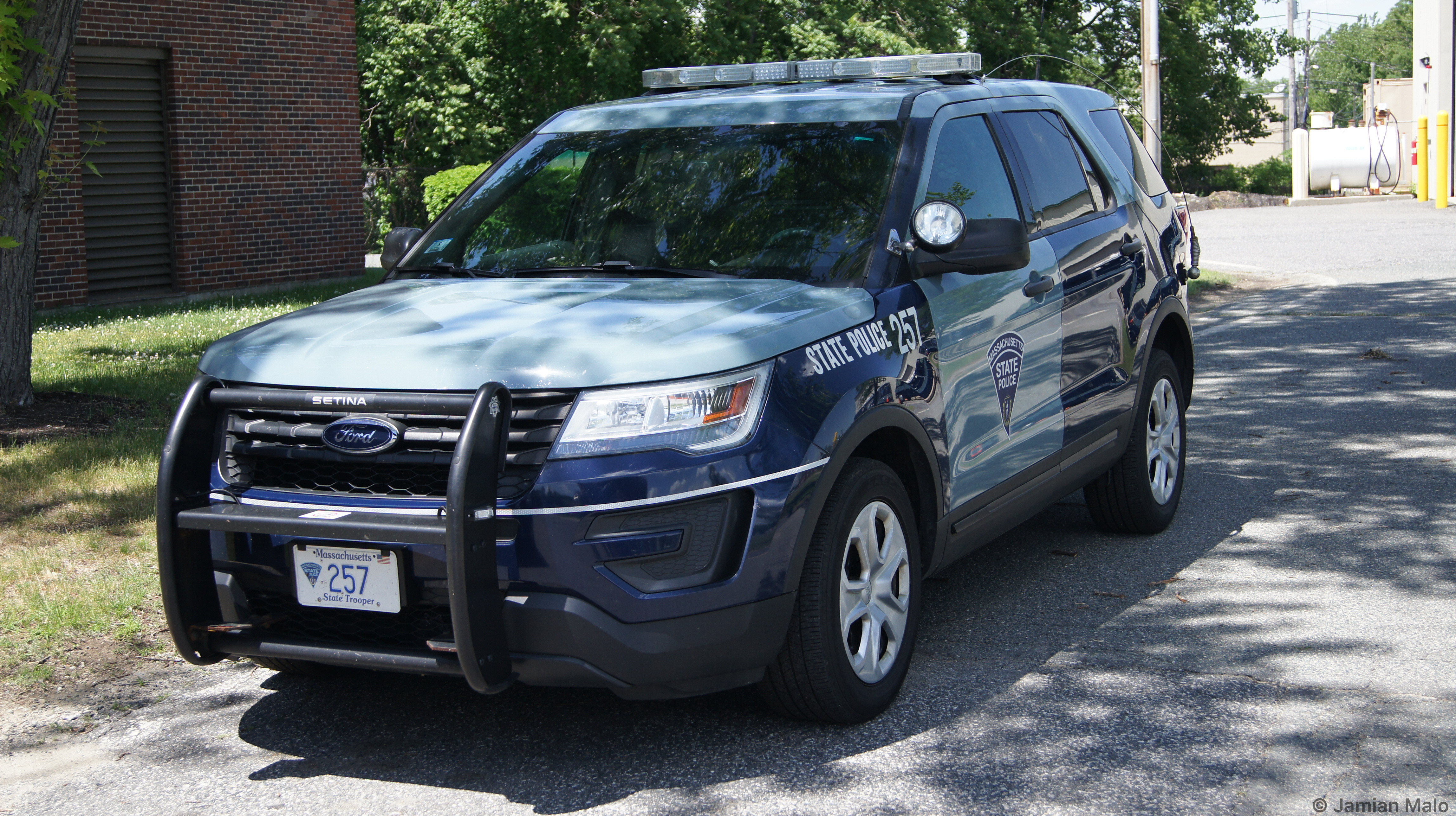 A photo  of Massachusetts State Police
            Cruiser 257, a 2016-2019 Ford Police Interceptor Utility             taken by Jamian Malo