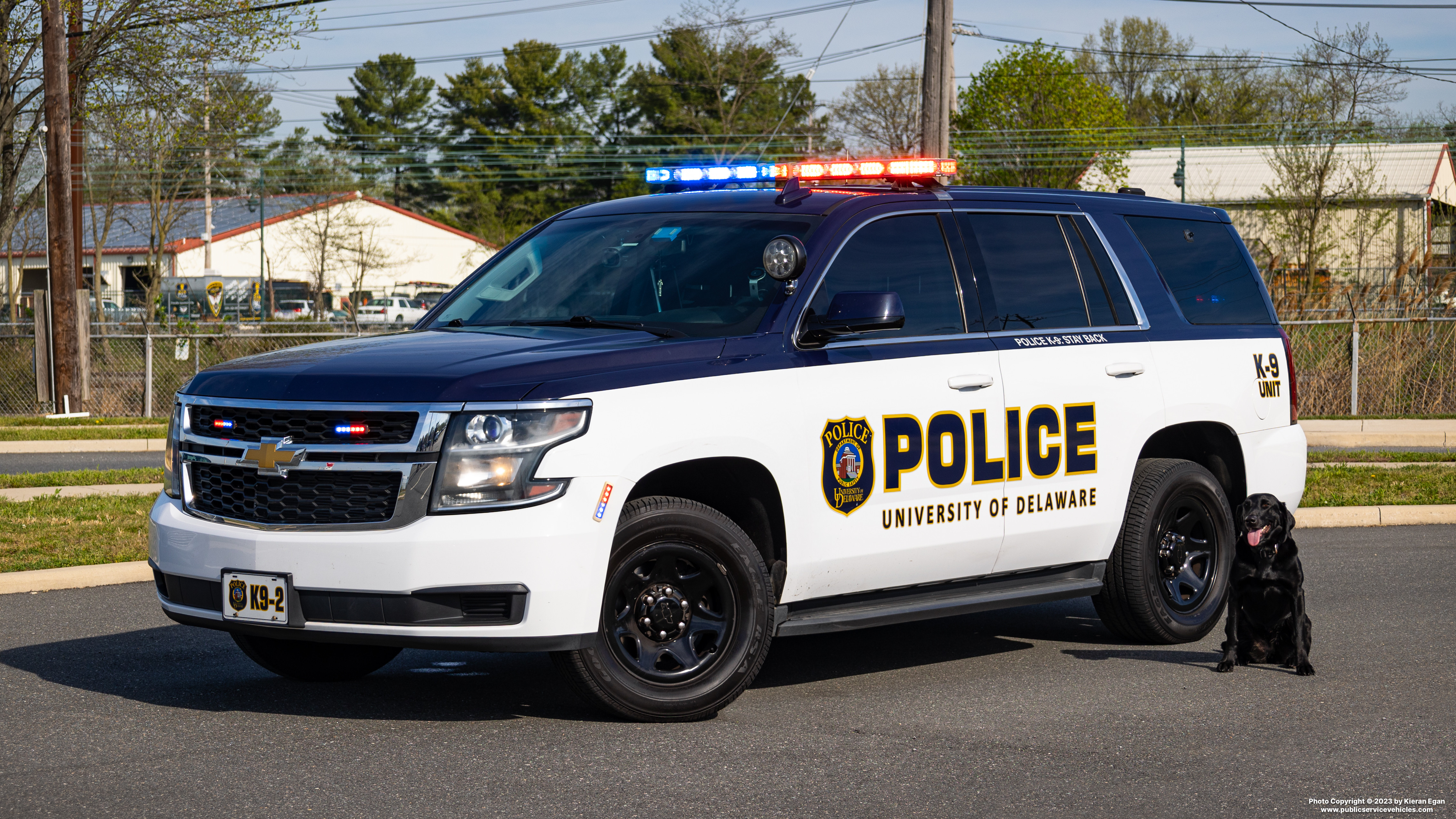 A photo  of University of Delaware Police
            K9-2, a 2015-2019 Chevrolet Tahoe             taken by Kieran Egan