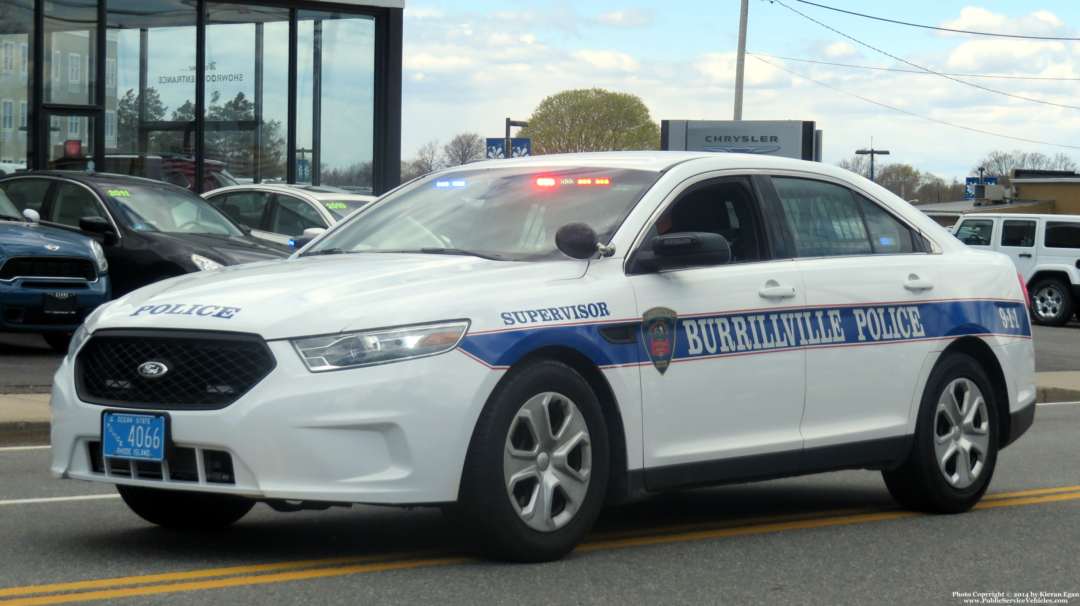 A photo  of Burrillville Police
            Cruiser 4066, a 2013 Ford Police Interceptor Sedan             taken by Kieran Egan