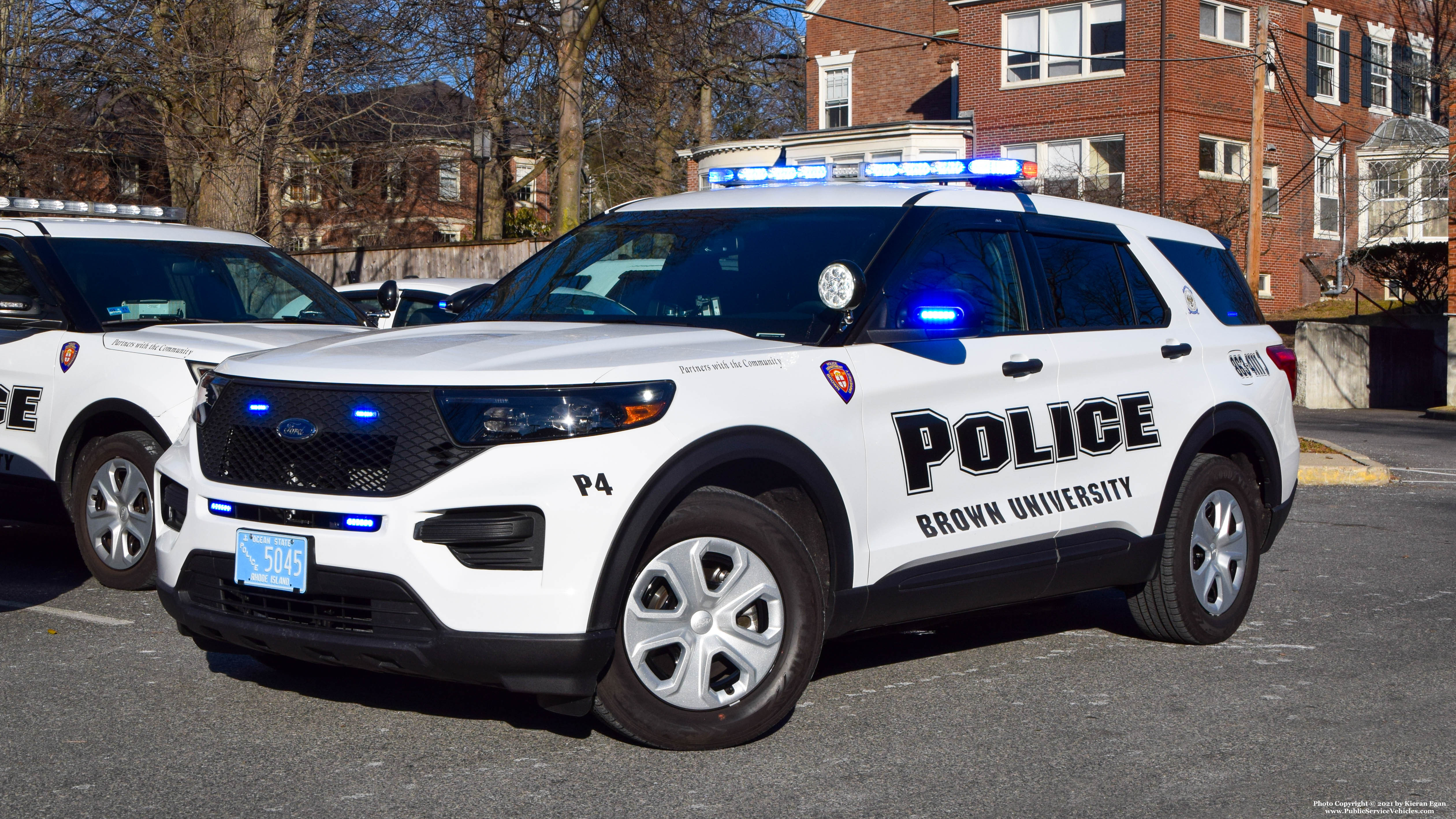 A photo  of Brown University Police
            Patrol 4, a 2020 Ford Police Interceptor Utility             taken by Kieran Egan