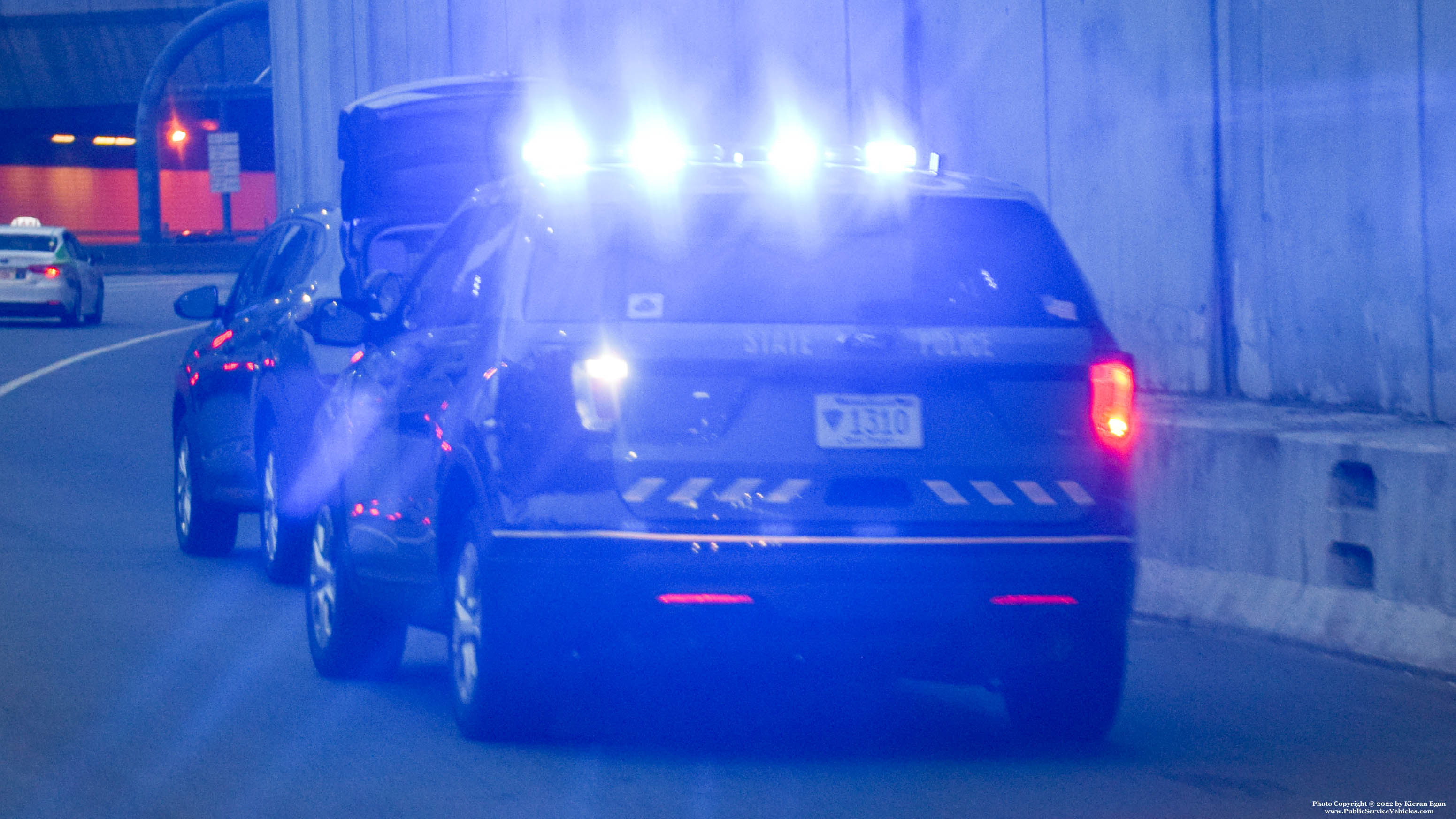 A photo  of Massachusetts State Police
            Cruiser 1310, a 2016 Ford Police Interceptor Utility             taken by Kieran Egan