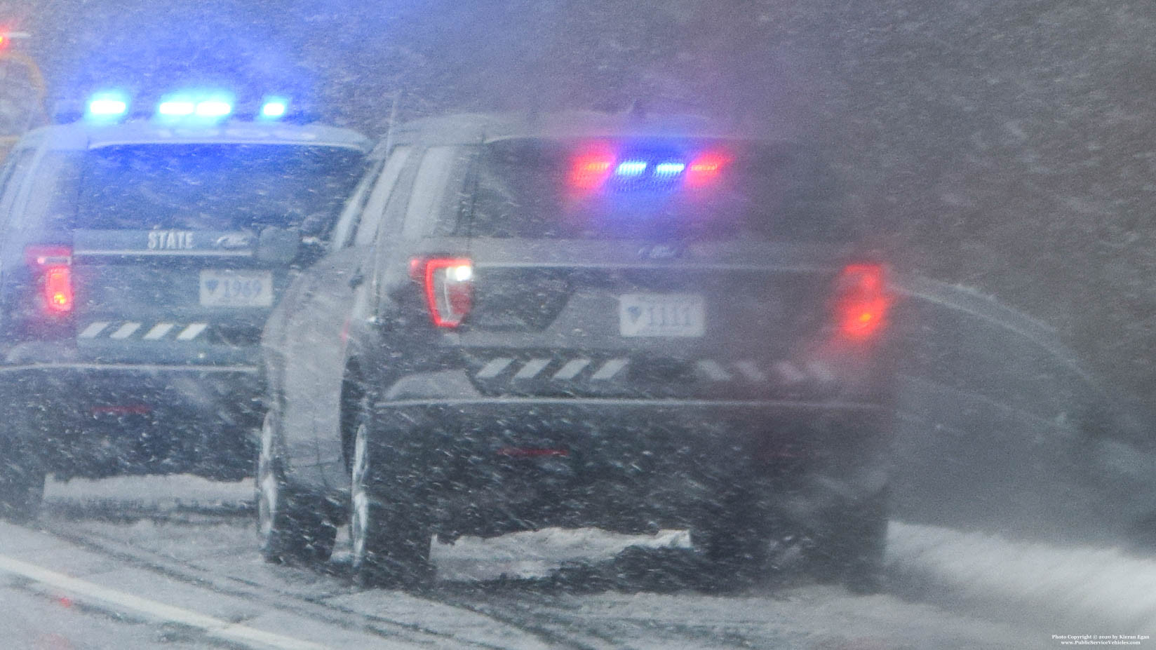 A photo  of Massachusetts State Police
            Cruiser 1111, a 2017 Ford Police Interceptor Utility             taken by Kieran Egan