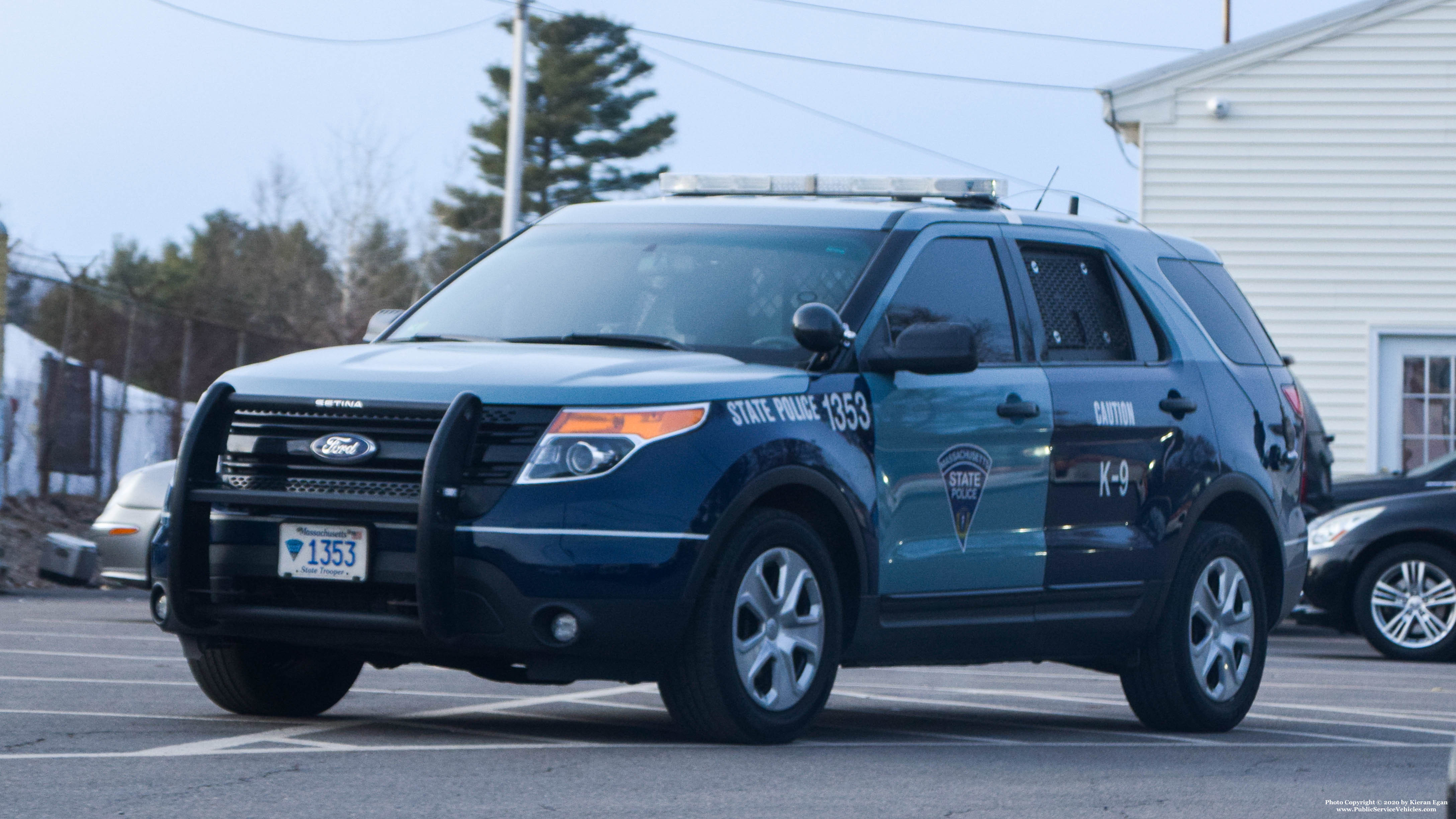 A photo  of Massachusetts State Police
            Cruiser 1353, a 2015 Ford Police Interceptor Utility             taken by Kieran Egan