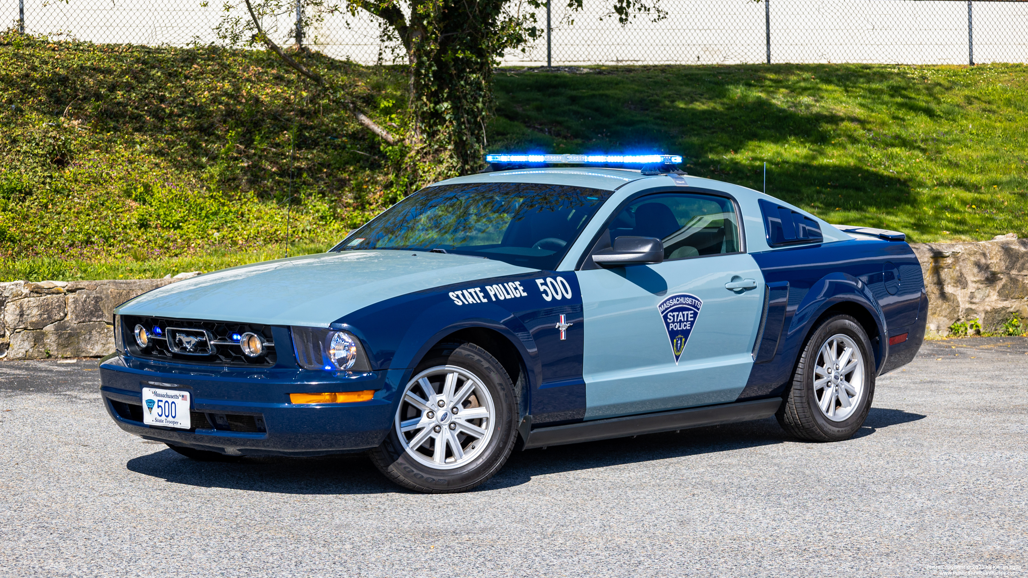 A photo  of Massachusetts State Police
            Cruiser 500, a 2006 Ford Mustang             taken by Kieran Egan