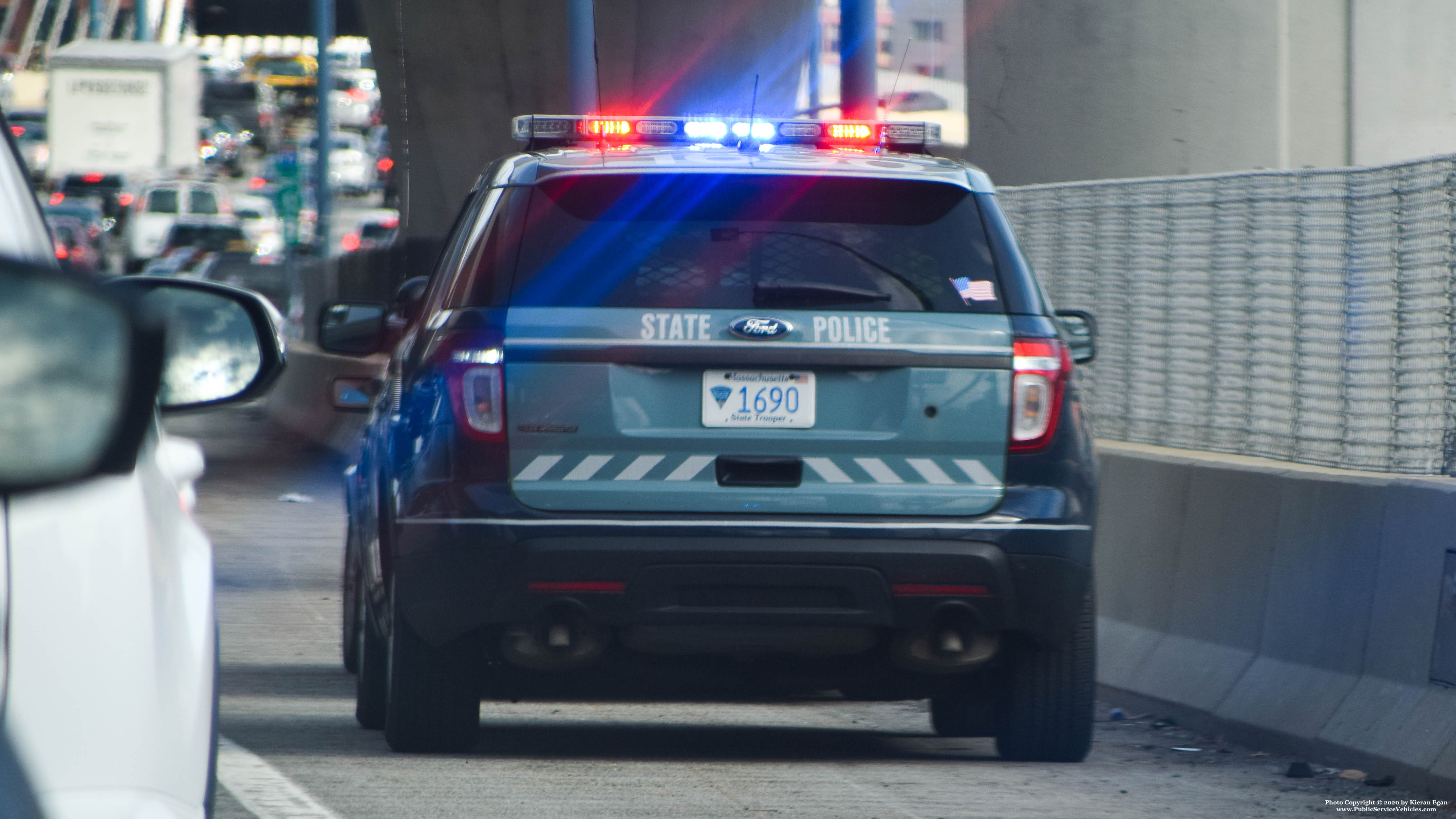 A photo  of Massachusetts State Police
            Cruiser 1690, a 2013 Ford Police Interceptor Utility             taken by Kieran Egan