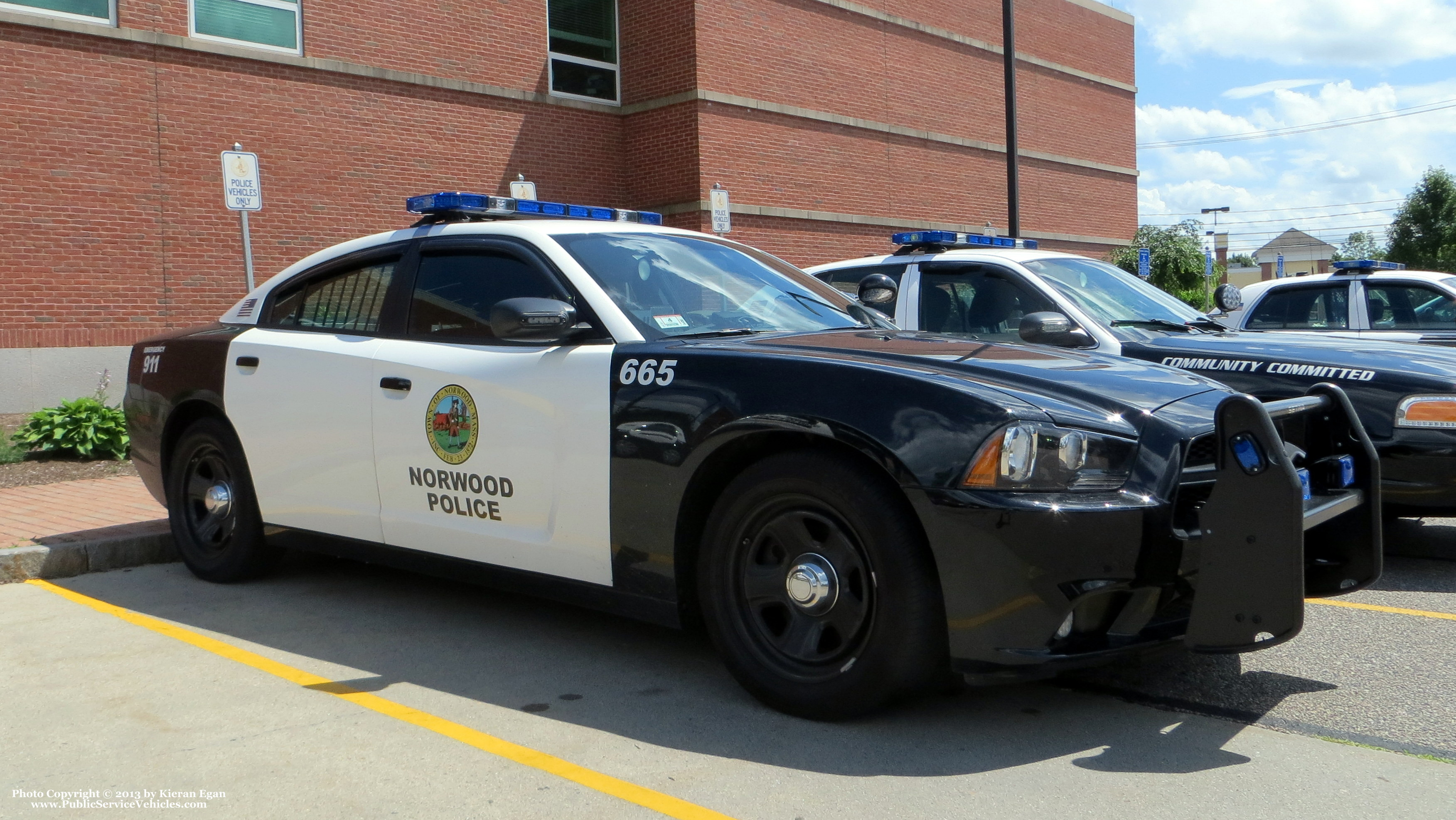 A photo  of Norwood Police
            Cruiser 665, a 2011-2013 Dodge Charger             taken by Kieran Egan