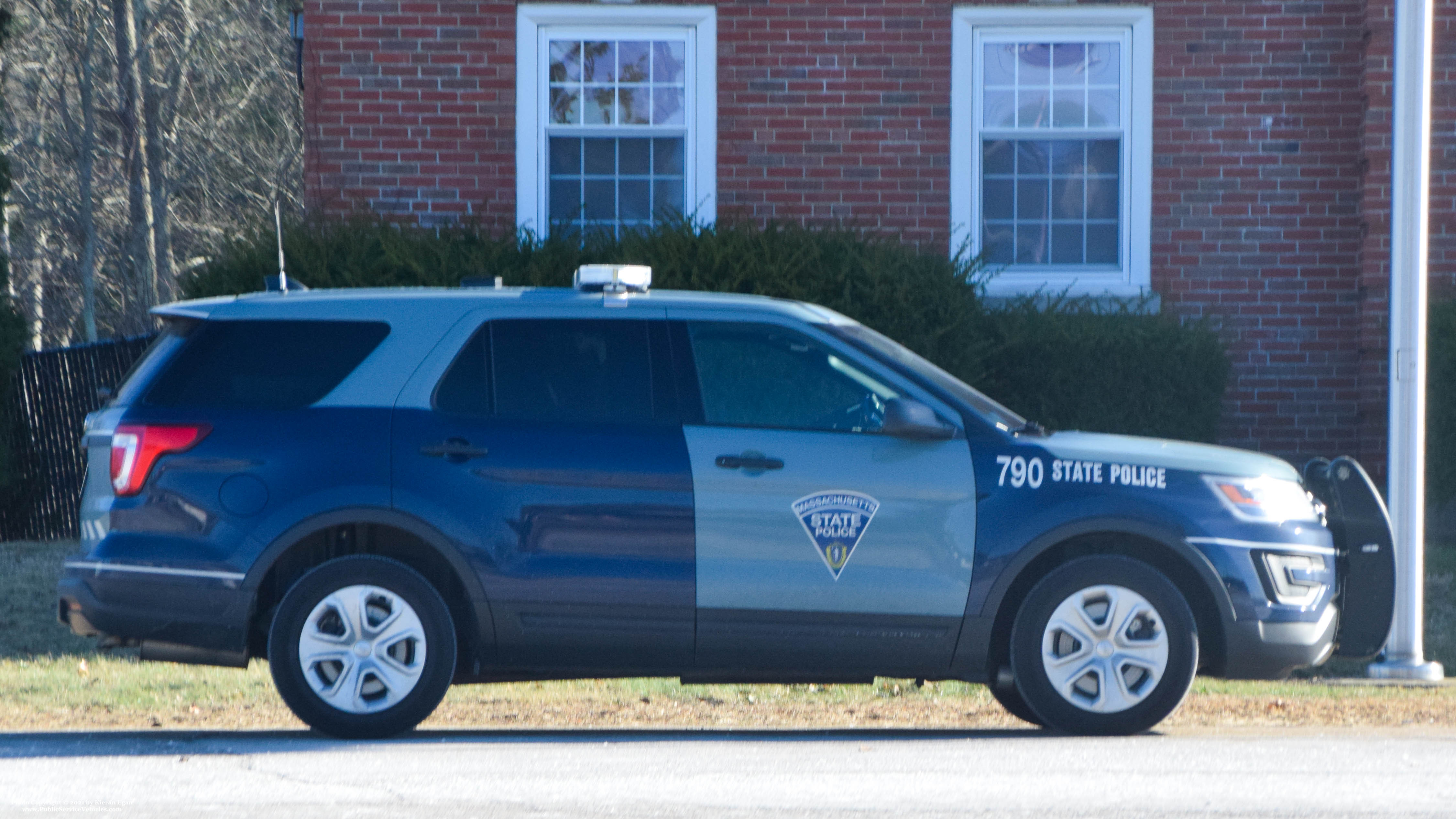 A photo  of Massachusetts State Police
            Cruiser 790, a 2019 Ford Police Interceptor Utility             taken by Kieran Egan