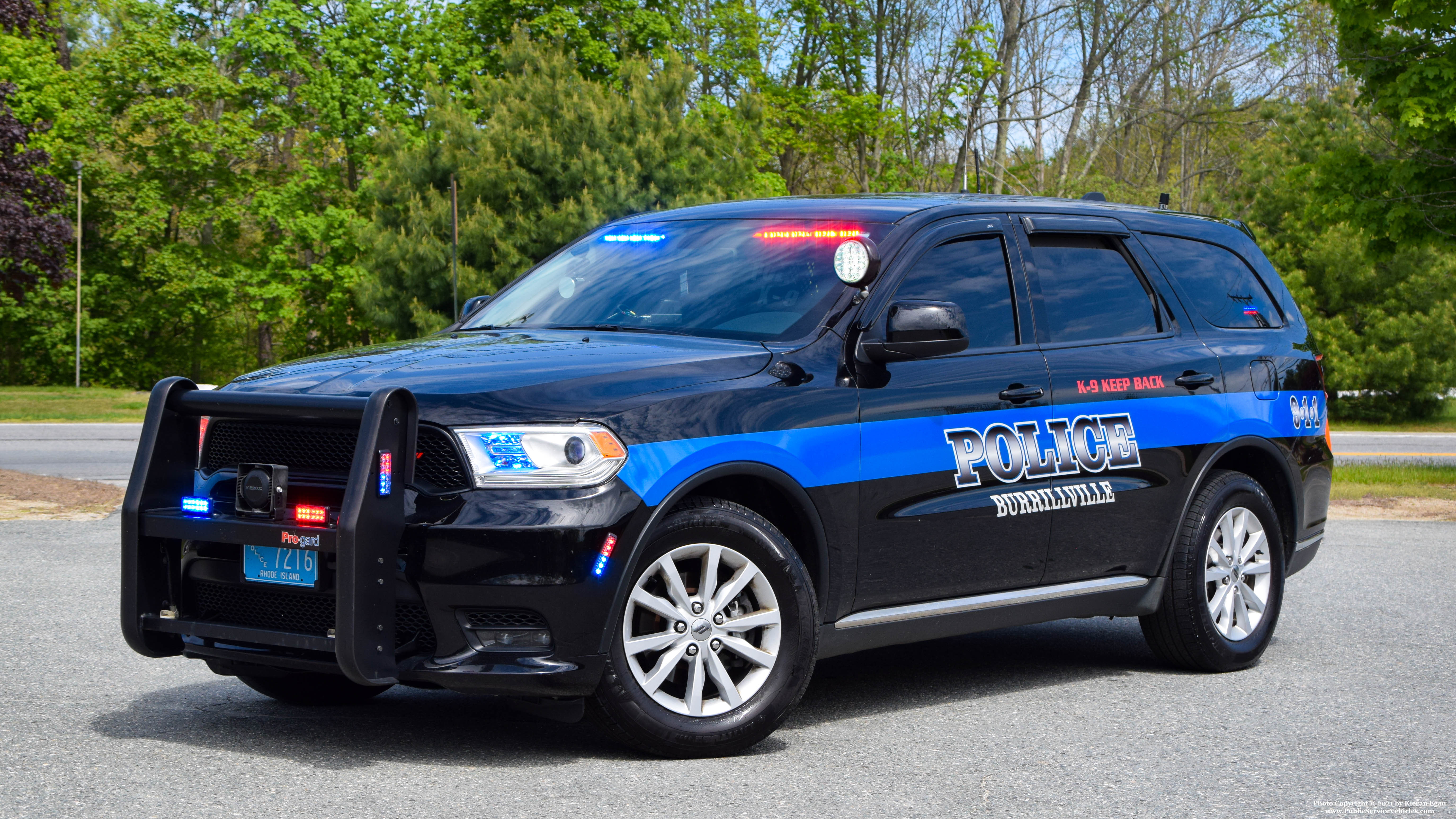 A photo  of Burrillville Police
            Cruiser 7216, a 2019-2020 Dodge Durango             taken by Kieran Egan