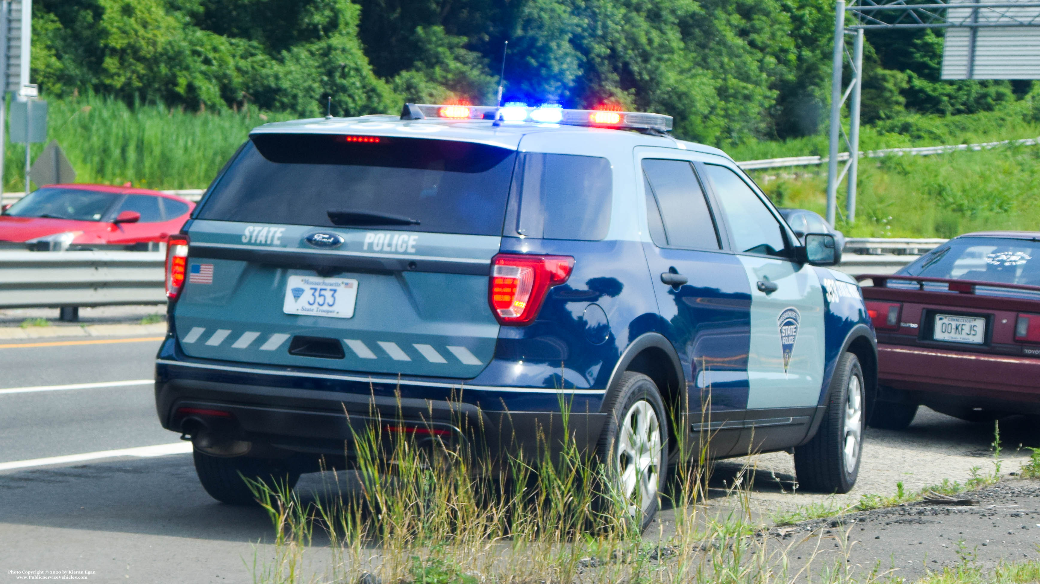 A photo  of Massachusetts State Police
            Cruiser 353, a 2016-2019 Ford Police Interceptor Utility             taken by Kieran Egan
