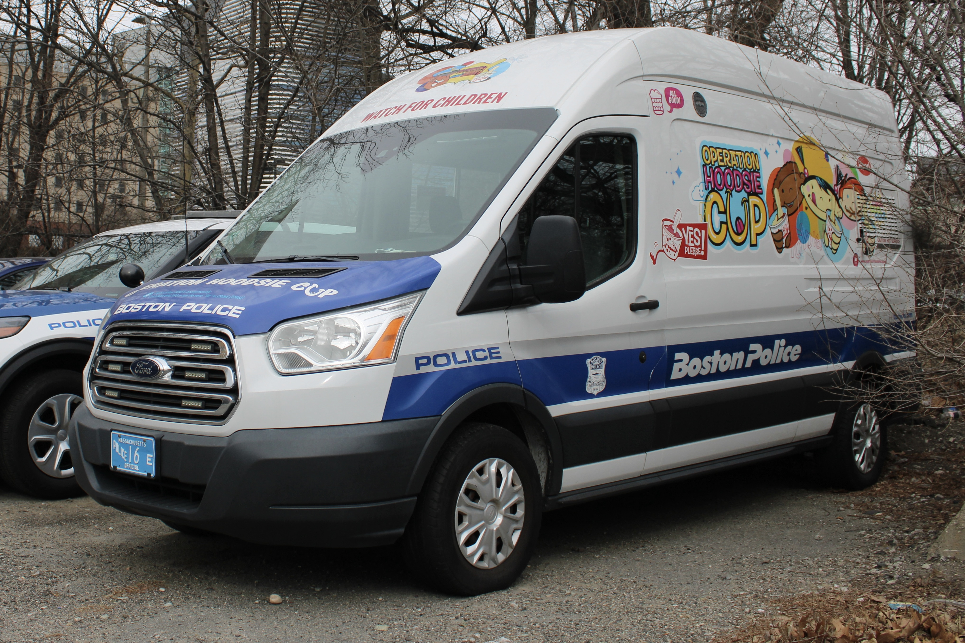 A photo  of Boston Police
            Ice Cream Truck, a 2016 Ford Transit             taken by @riemergencyvehicles