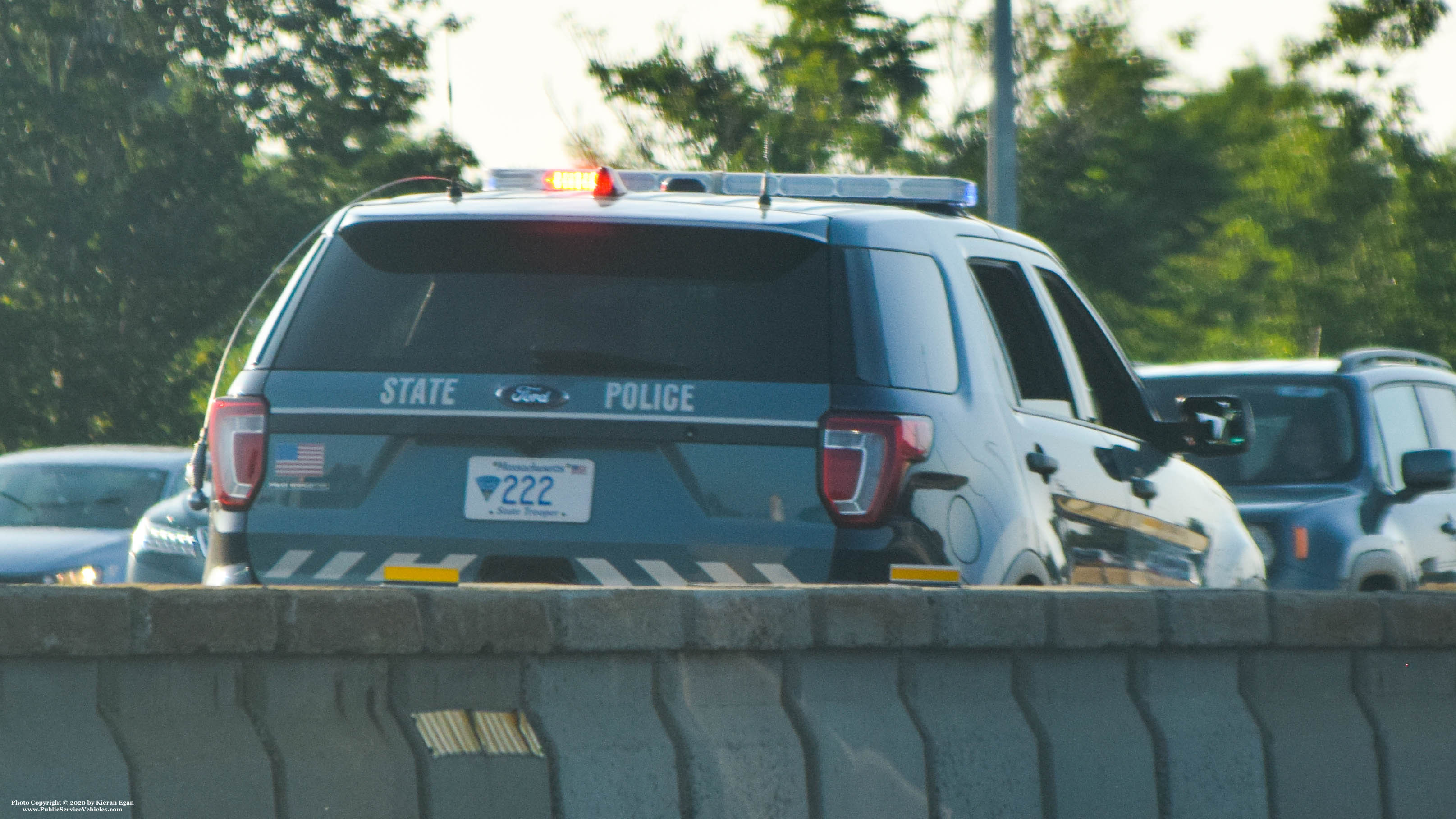 A photo  of Massachusetts State Police
            Cruiser 222, a 2016-2019 Ford Police Interceptor Utility             taken by Kieran Egan