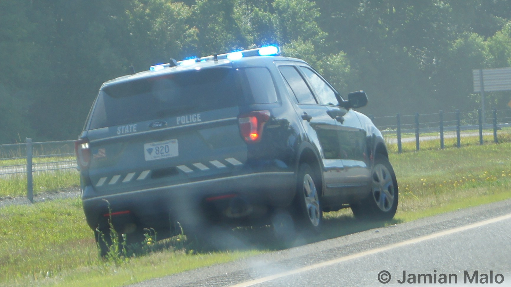A photo  of Massachusetts State Police
            Cruiser 820, a 2016-2019 Ford Police Interceptor Utility             taken by Jamian Malo