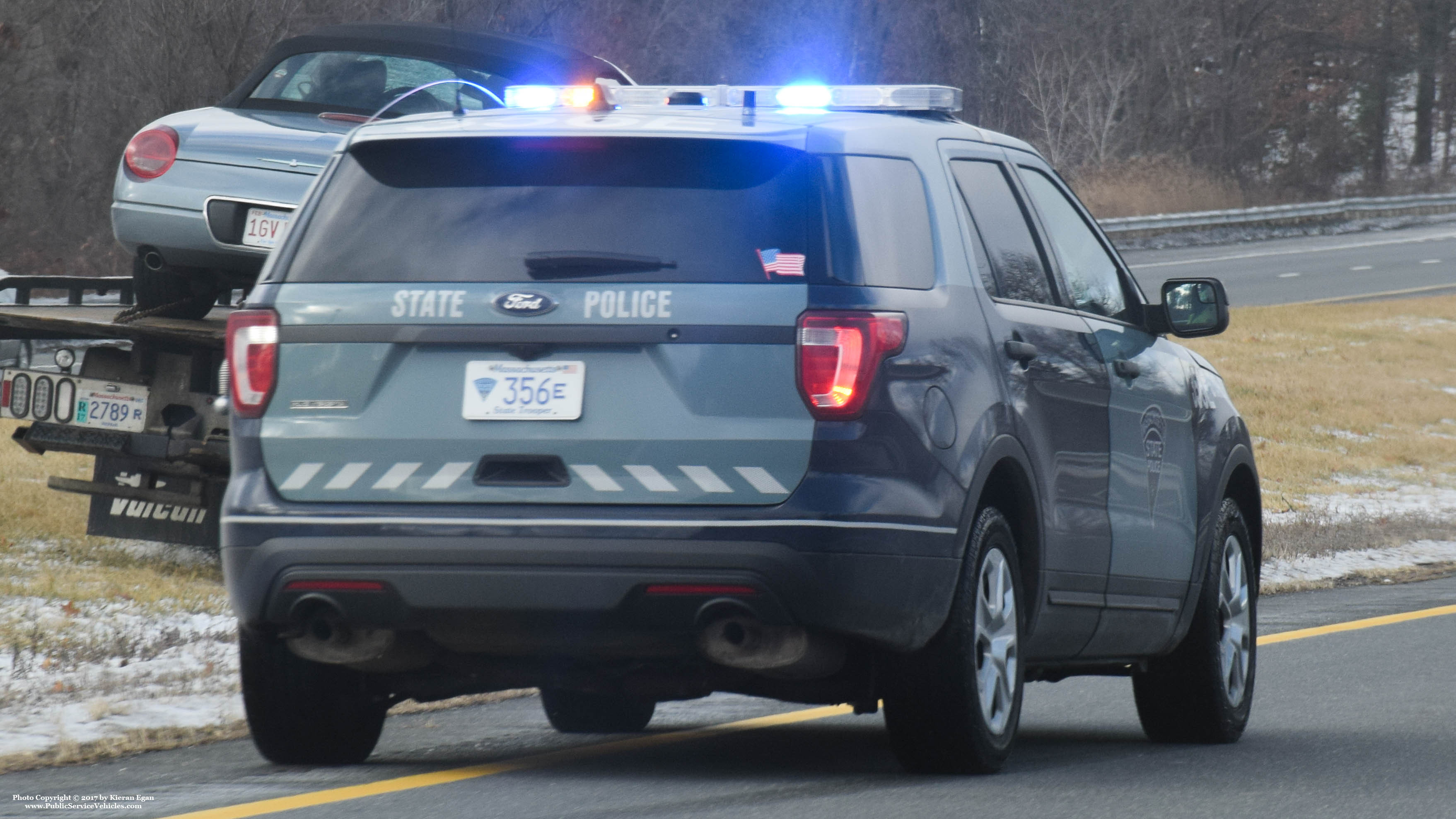 A photo  of Massachusetts State Police
            Cruiser 356E, a 2016-2017 Ford Police Interceptor Utility             taken by Kieran Egan