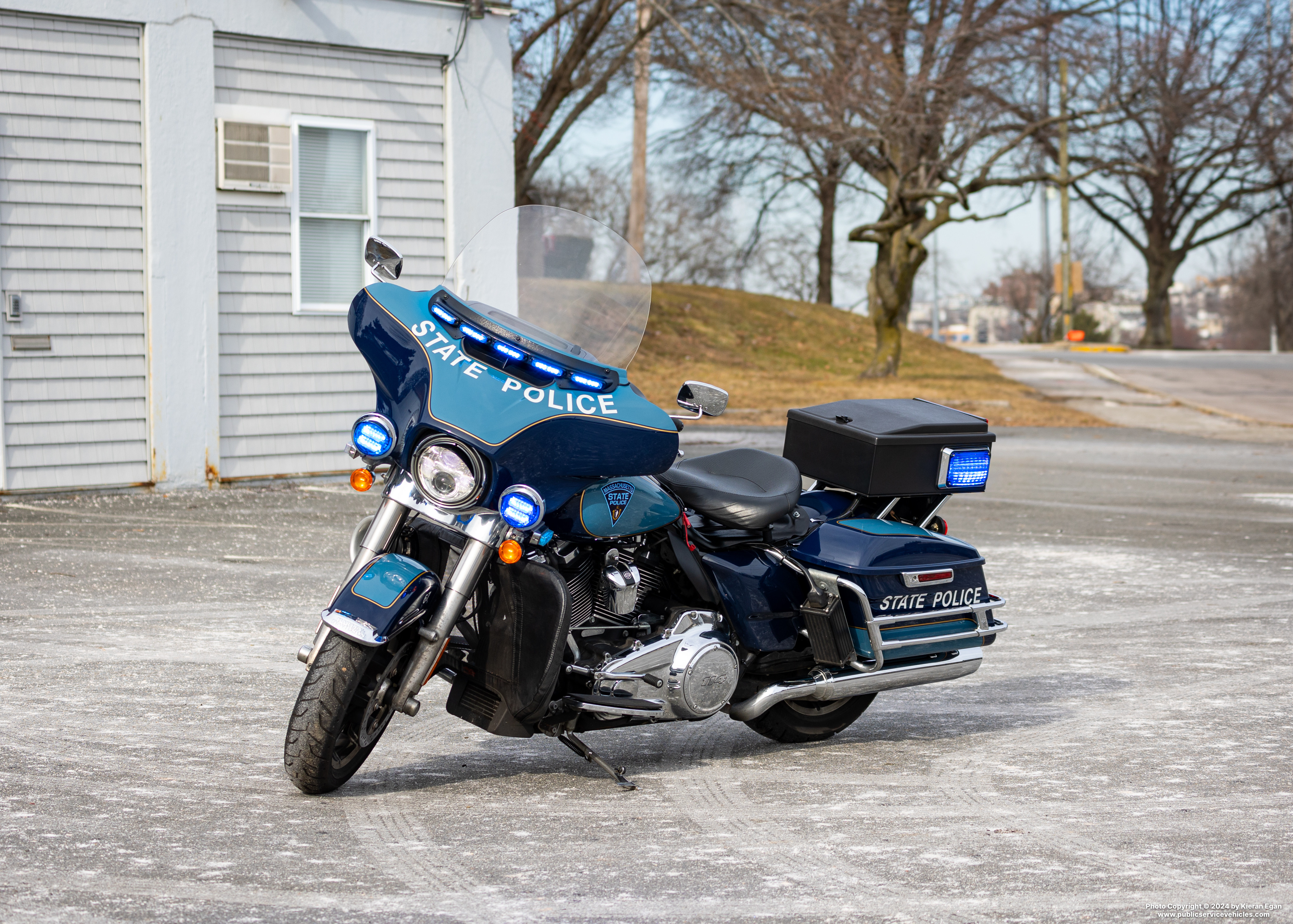 A photo  of Massachusetts State Police
            Motorcycle 67F, a 2019 Harley Davidson Electra Glide             taken by Kieran Egan