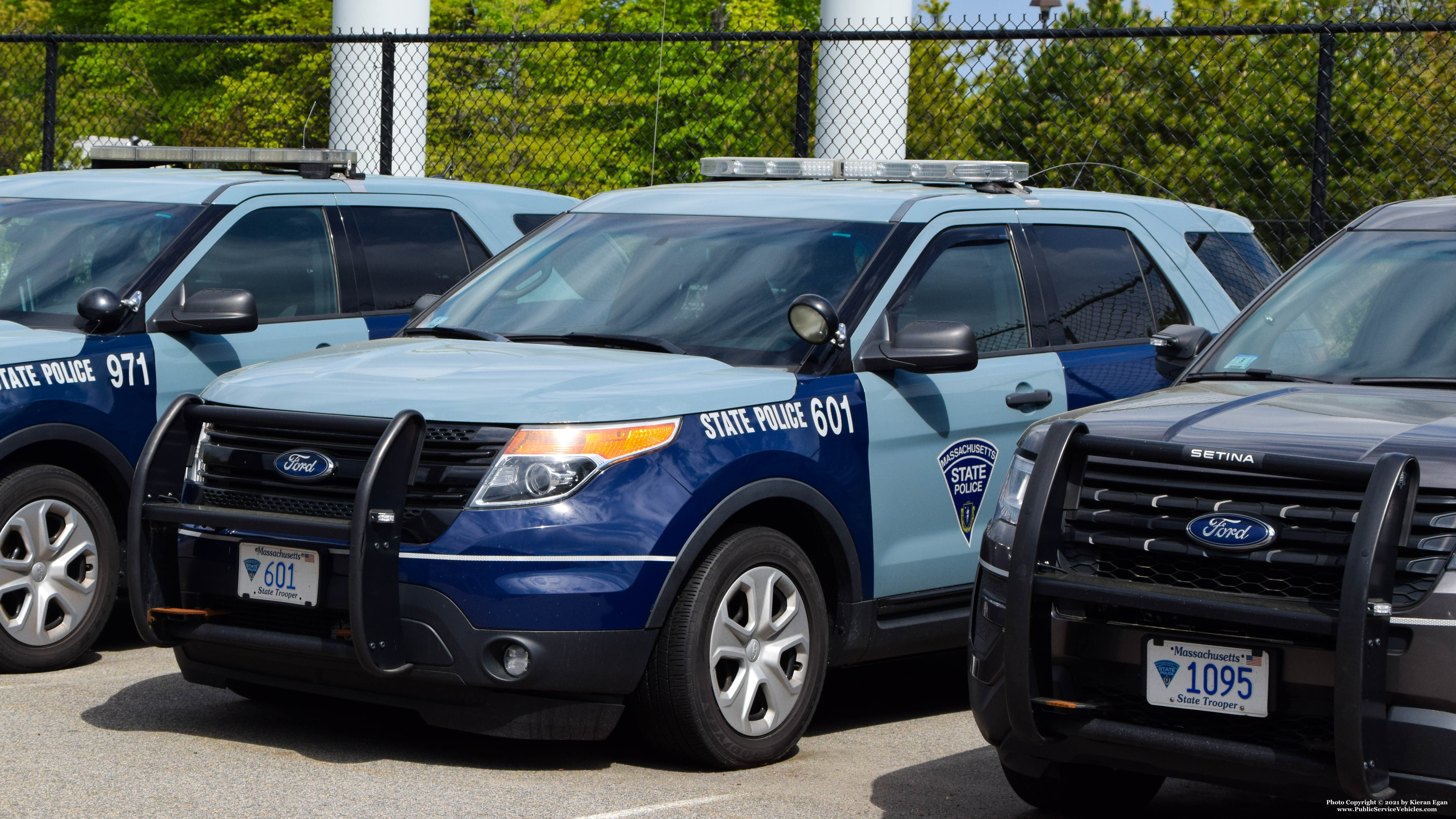 A photo  of Massachusetts State Police
            Cruiser 601, a 2015 Ford Police Interceptor Utility             taken by Kieran Egan