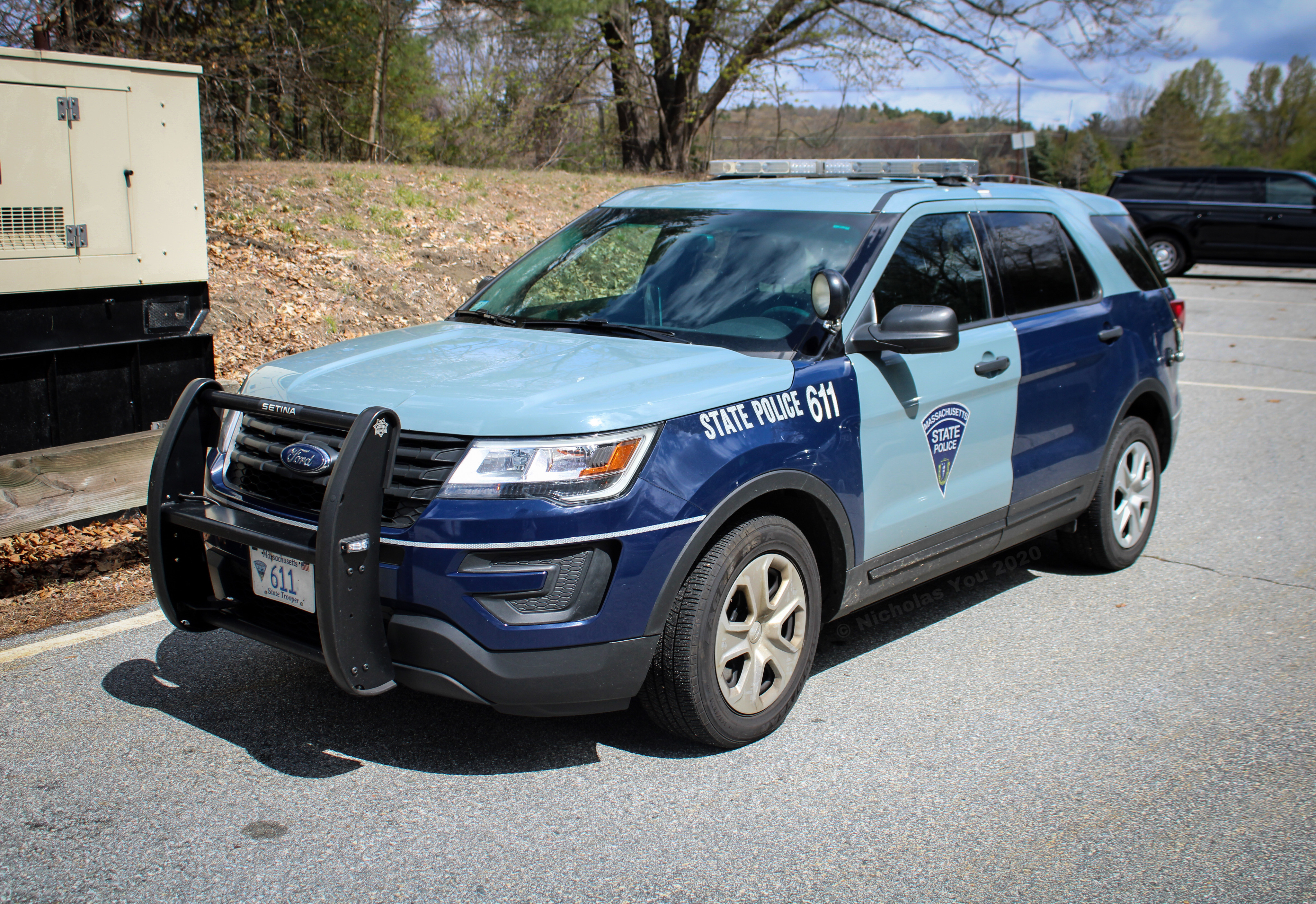 A photo  of Massachusetts State Police
            Cruiser 611, a 2017 Ford Police Interceptor Utility             taken by Nicholas You