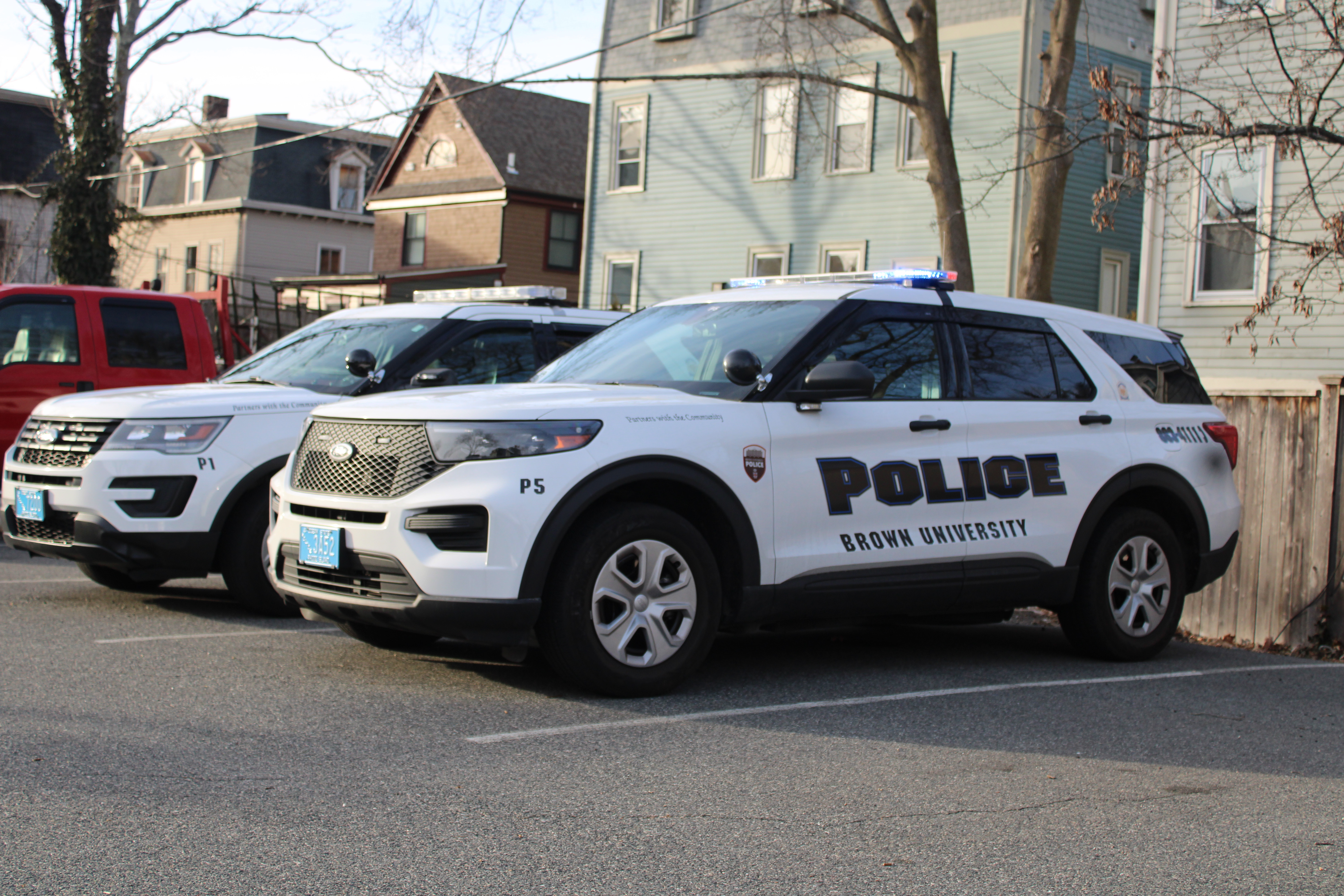 A photo  of Brown University Police
            Patrol 5, a 2021 Ford Police Interceptor Utility             taken by @riemergencyvehicles