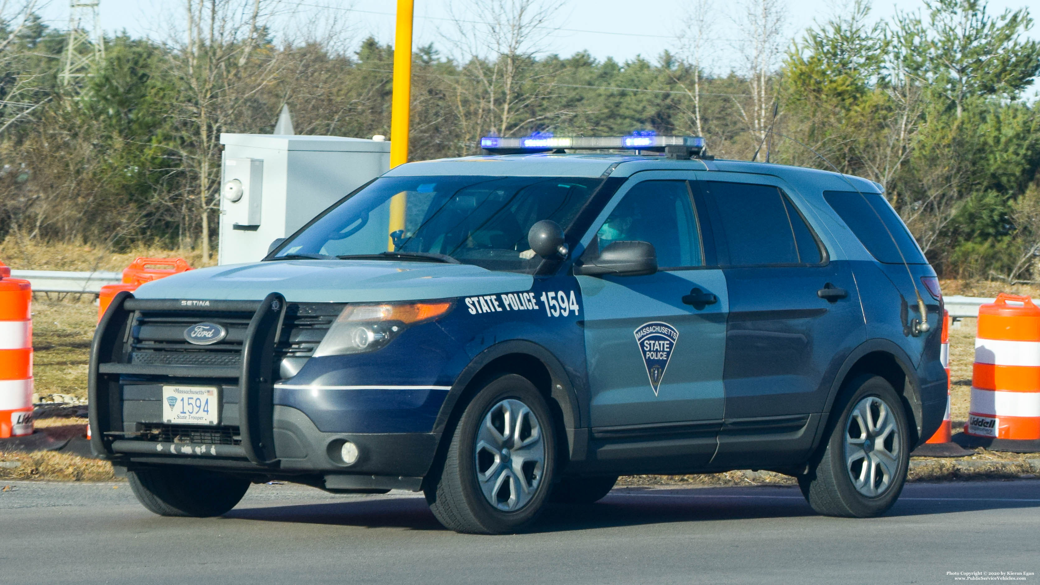 A photo  of Massachusetts State Police
            Cruiser 1594, a 2013 Ford Police Interceptor Utility             taken by Kieran Egan