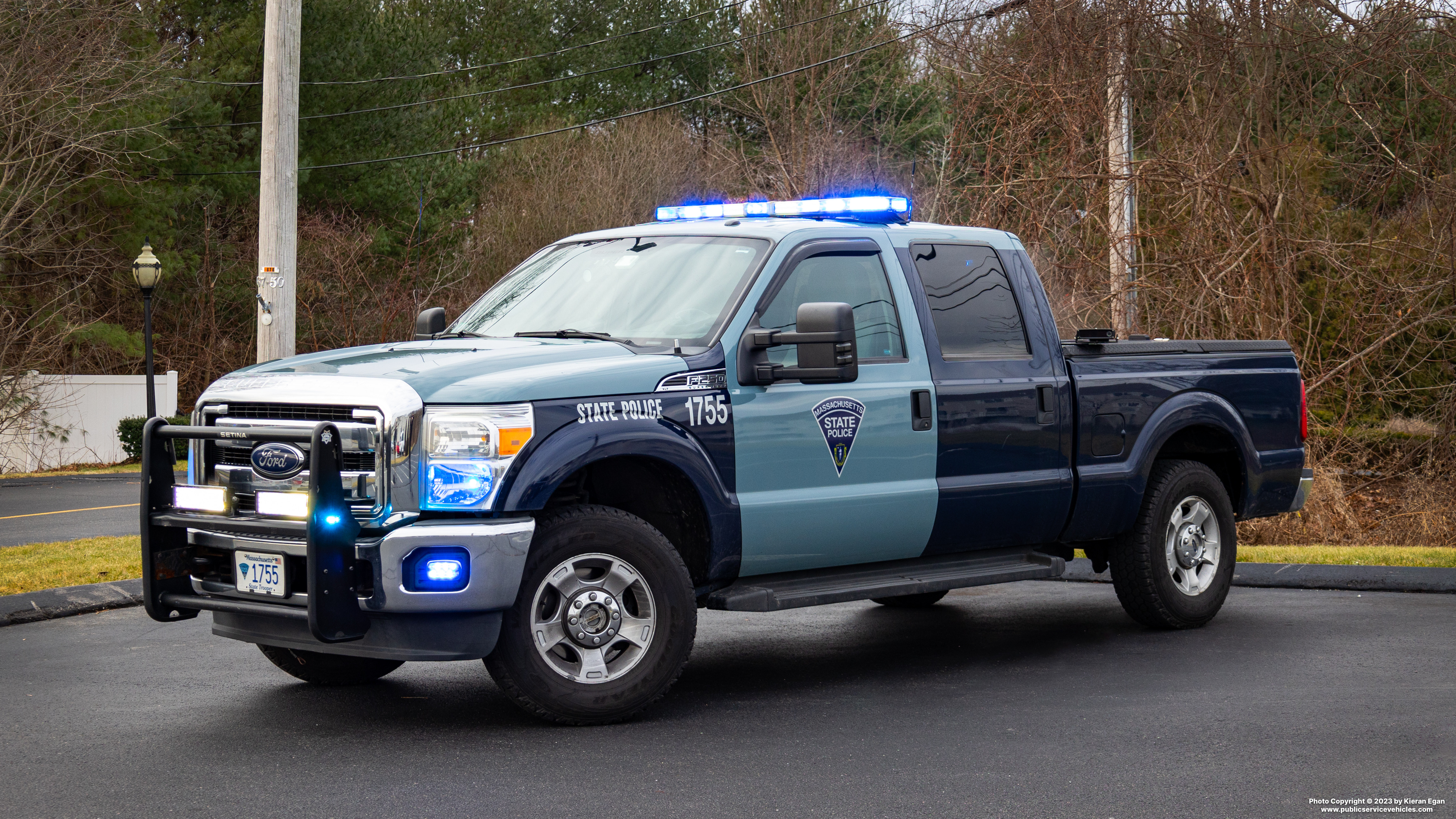 A photo  of Massachusetts State Police
            Cruiser 1755, a 2015 Ford F-250 XLT Crew Cab             taken by Kieran Egan