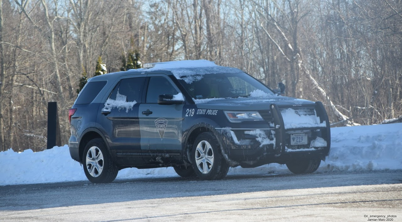 A photo  of Massachusetts State Police
            Cruiser 219, a 2017 Ford Police Interceptor Utility             taken by Jamian Malo
