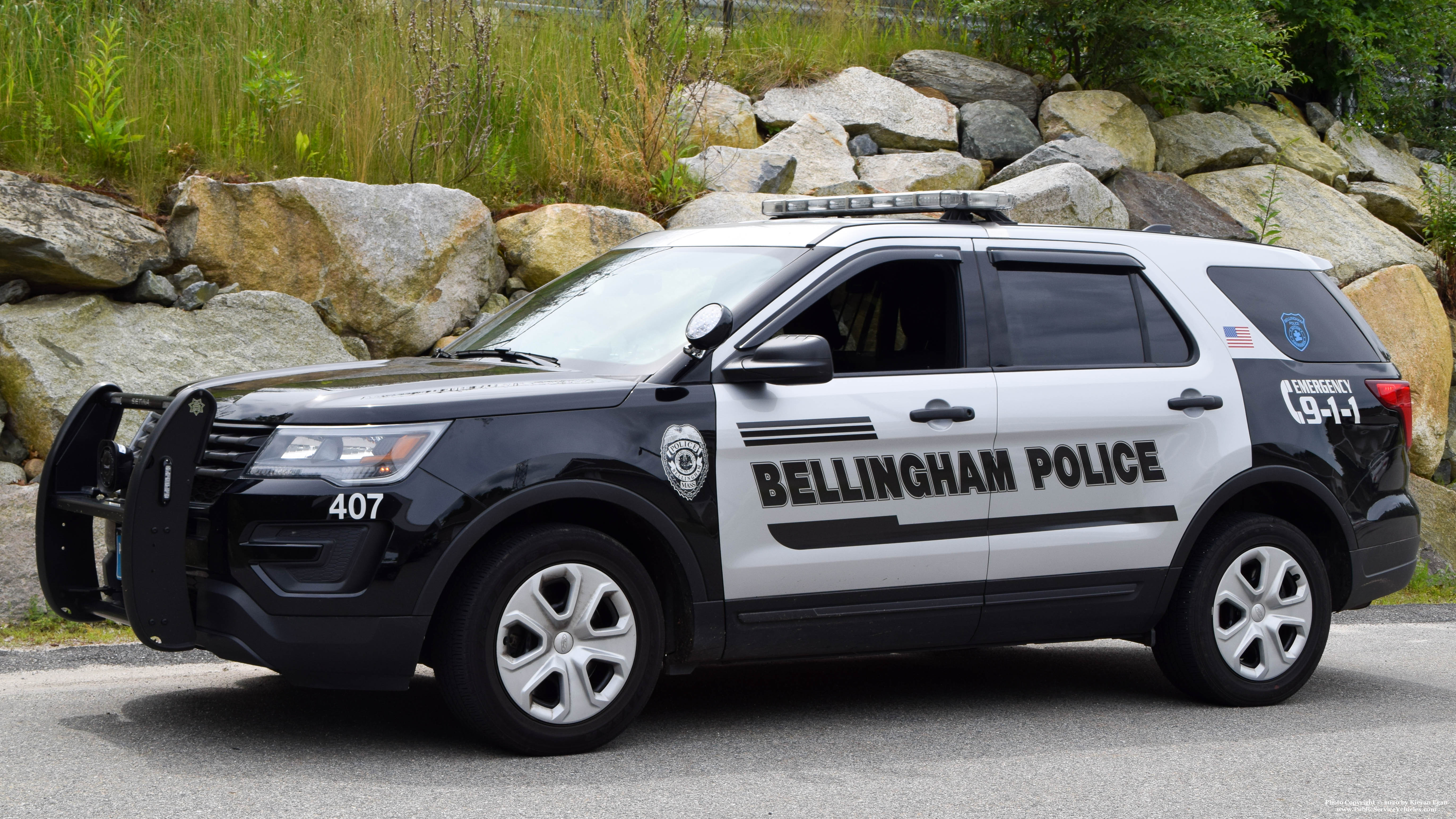 A photo  of Bellingham Police
            Cruiser 407, a 2018 Ford Police Interceptor Utility             taken by Kieran Egan
