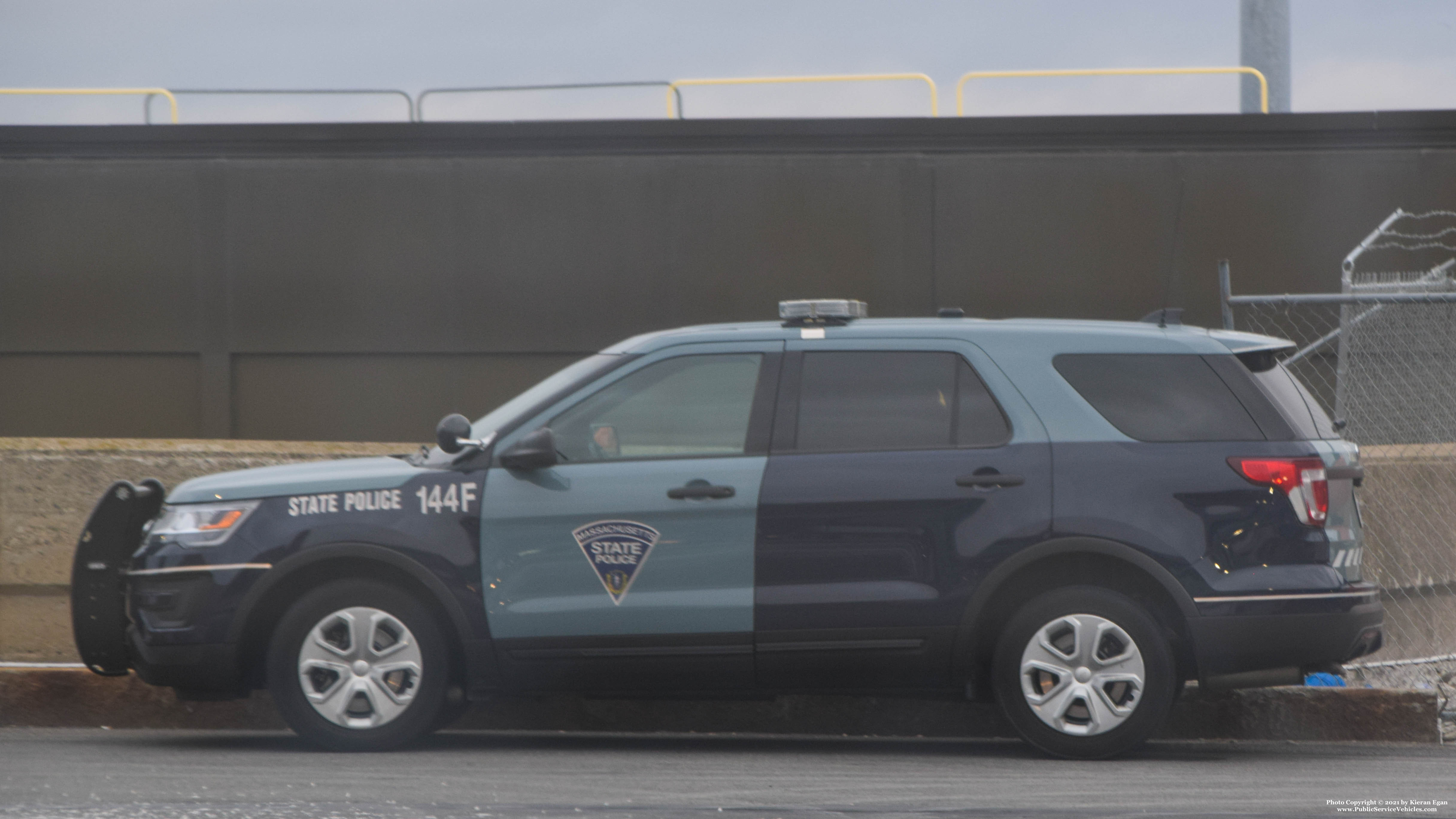 A photo  of Massachusetts State Police
            Cruiser 144F, a 2016-2019 Ford Police Interceptor Utility             taken by Kieran Egan
