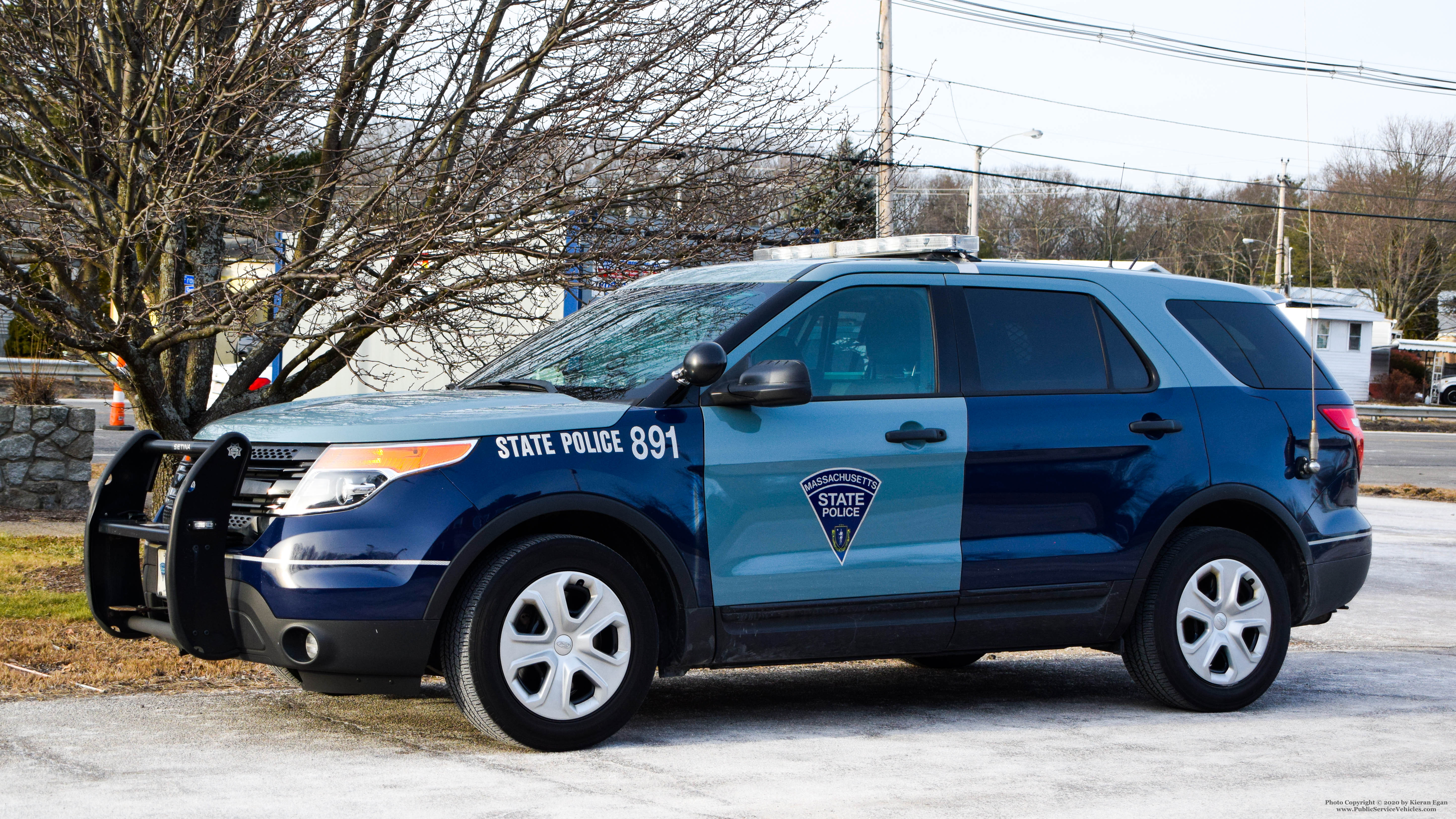 A photo  of Massachusetts State Police
            Cruiser 891, a 2015 Ford Police Interceptor Utility             taken by Kieran Egan
